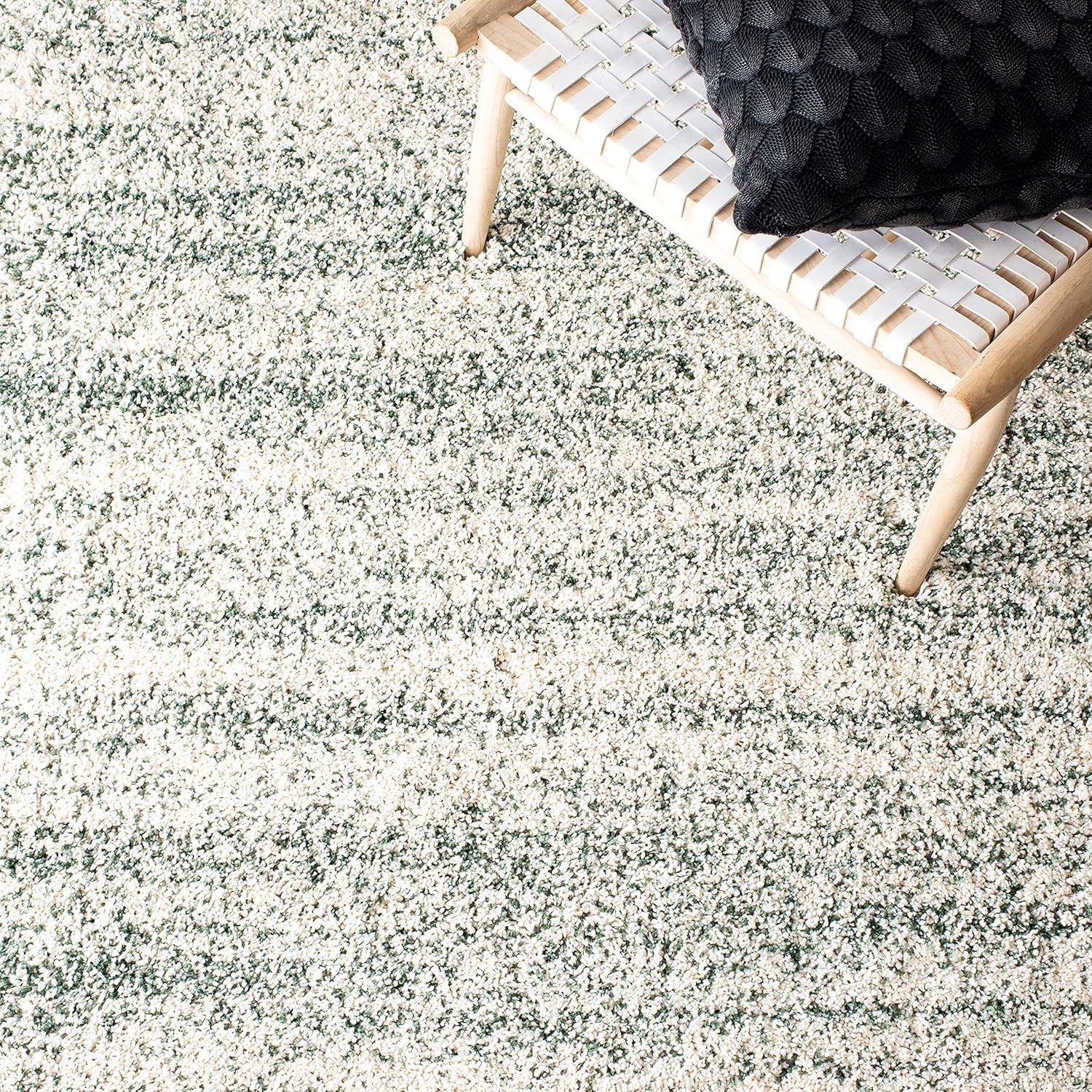 image:imageSAFAVIEH Hudson Shag Collection Area Rug 10 x 14 Ivory amp Grey Modern Abstract Design NonShedding amp Easy Care 2inch Thick Ideal for High Traffic Areas in Living Room Bedroom SGH295BIvoryGreen