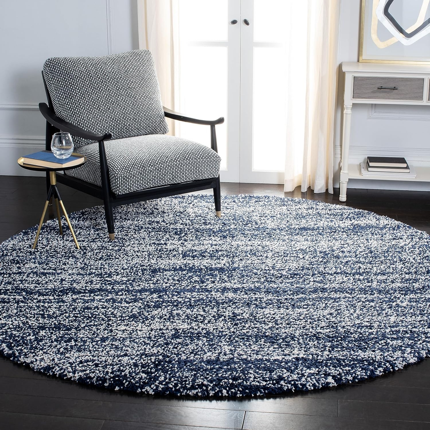 image:imageSAFAVIEH Hudson Shag Collection Area Rug 10 x 14 Ivory amp Grey Modern Abstract Design NonShedding amp Easy Care 2inch Thick Ideal for High Traffic Areas in Living Room Bedroom SGH295BNavyIvory