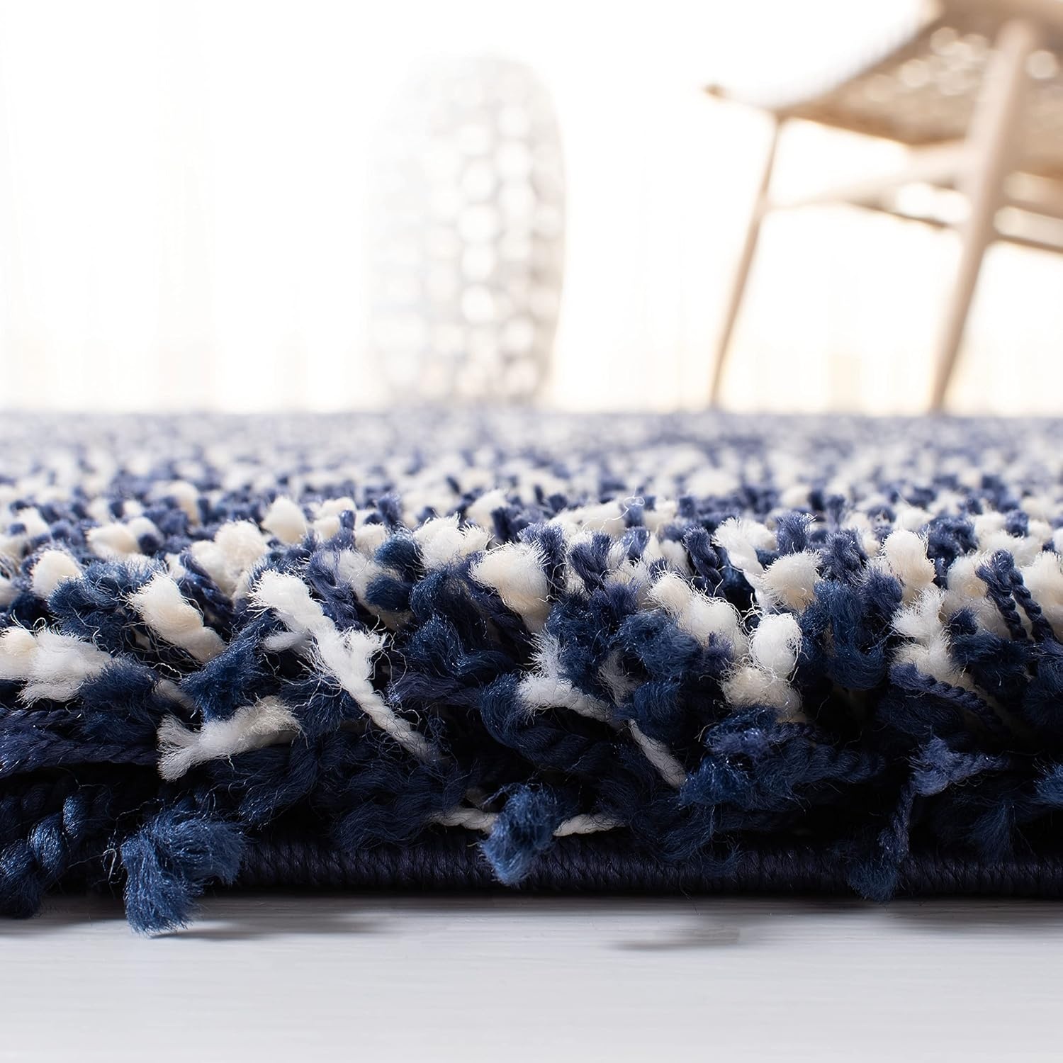 image:imageSAFAVIEH Hudson Shag Collection Area Rug 10 x 14 Ivory amp Grey Modern Abstract Design NonShedding amp Easy Care 2inch Thick Ideal for High Traffic Areas in Living Room Bedroom SGH295BNavyIvory