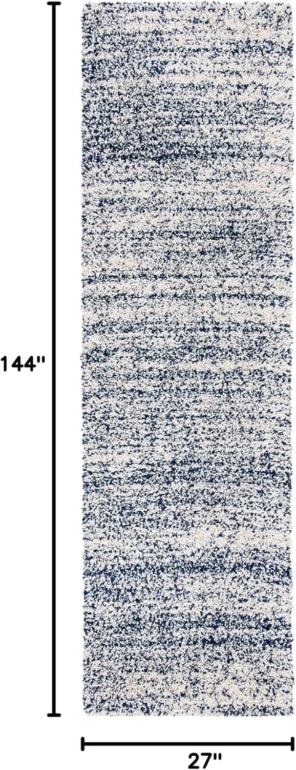 image:imageSAFAVIEH Hudson Shag Collection Area Rug 10 x 14 Ivory amp Grey Modern Abstract Design NonShedding amp Easy Care 2inch Thick Ideal for High Traffic Areas in Living Room Bedroom SGH295BIvoryNavy