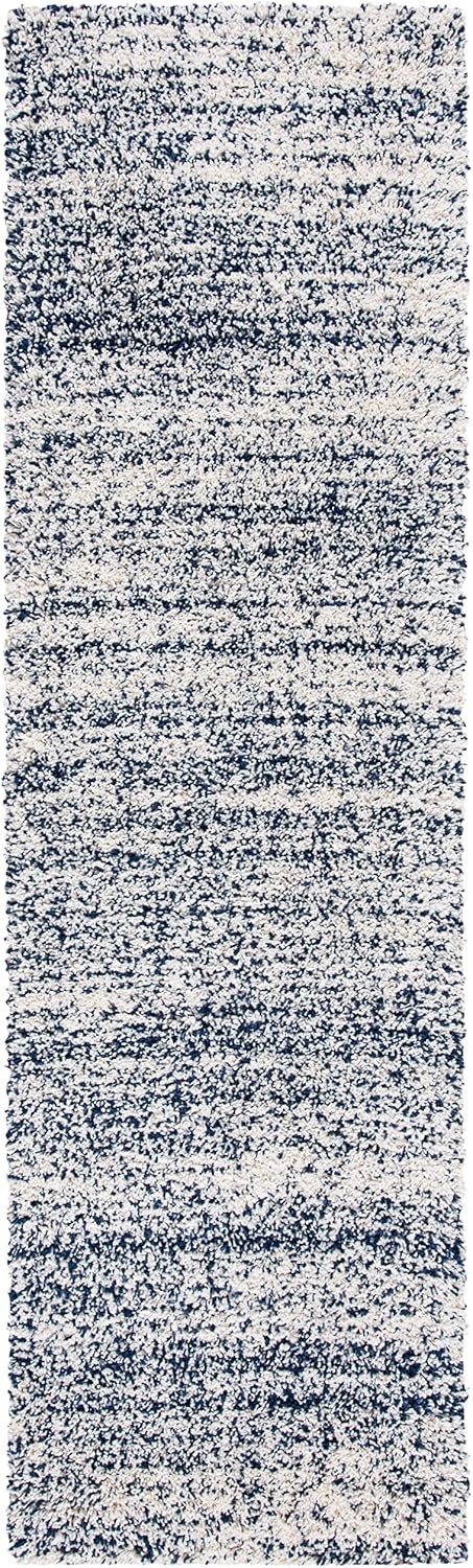 image:imageSAFAVIEH Hudson Shag Collection Area Rug 10 x 14 Ivory amp Grey Modern Abstract Design NonShedding amp Easy Care 2inch Thick Ideal for High Traffic Areas in Living Room Bedroom SGH295BIvoryNavy