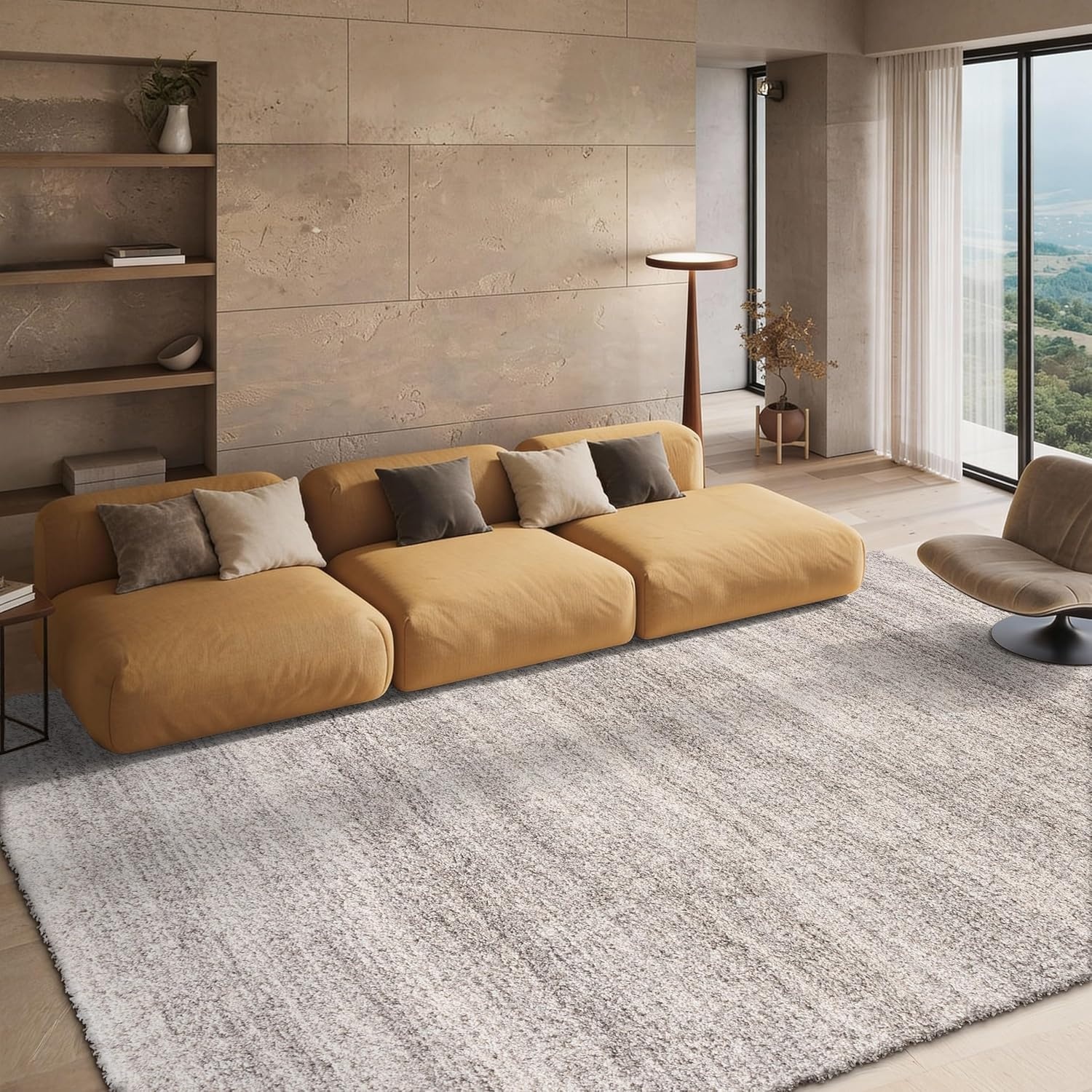 image:imageSAFAVIEH Hudson Shag Collection Area Rug 10 x 14 Ivory amp Grey Modern Abstract Design NonShedding amp Easy Care 2inch Thick Ideal for High Traffic Areas in Living Room Bedroom SGH295BIvoryGrey