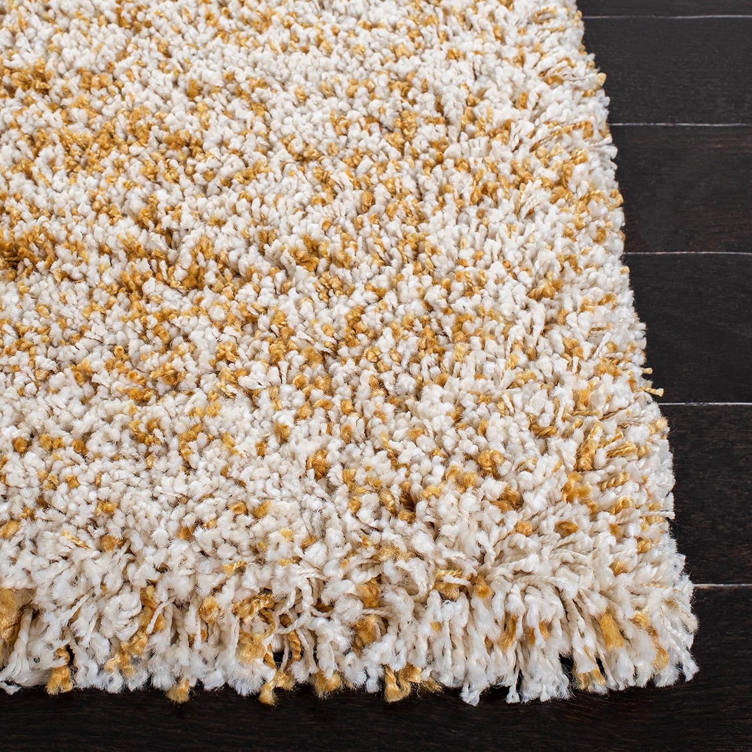 image:imageSAFAVIEH Hudson Shag Collection Area Rug 10 x 14 Ivory amp Grey Modern Abstract Design NonShedding amp Easy Care 2inch Thick Ideal for High Traffic Areas in Living Room Bedroom SGH295BIvoryGold