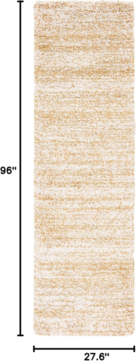 image:imageSAFAVIEH Hudson Shag Collection Area Rug 10 x 14 Ivory amp Grey Modern Abstract Design NonShedding amp Easy Care 2inch Thick Ideal for High Traffic Areas in Living Room Bedroom SGH295BIvoryGold