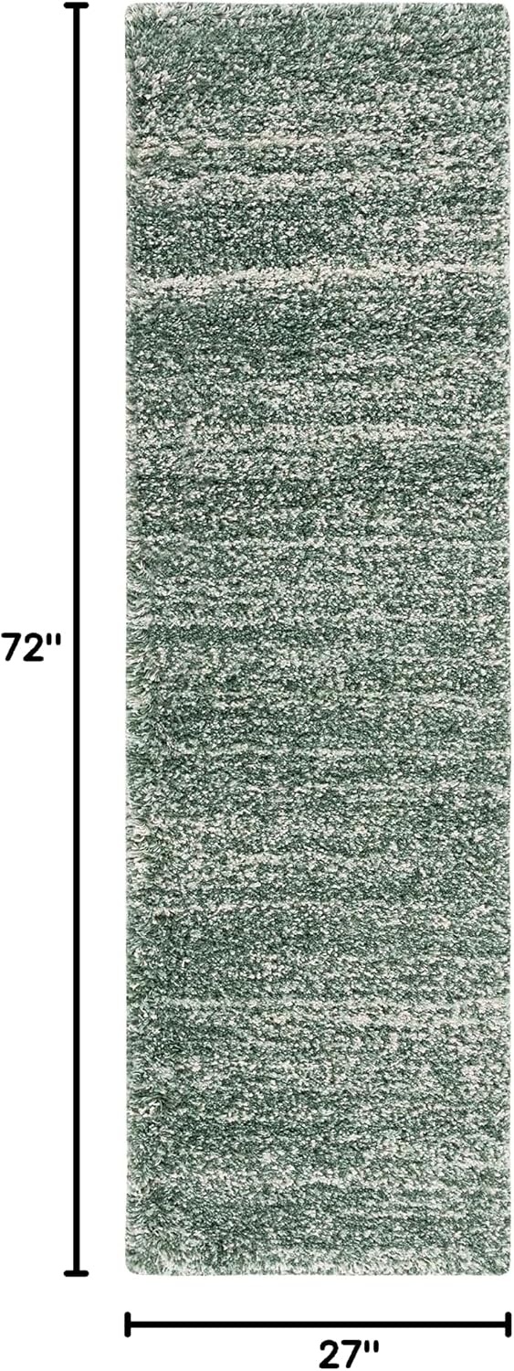 image:imageSAFAVIEH Hudson Shag Collection Area Rug 10 x 14 Ivory amp Grey Modern Abstract Design NonShedding amp Easy Care 2inch Thick Ideal for High Traffic Areas in Living Room Bedroom SGH295BGreenIvory