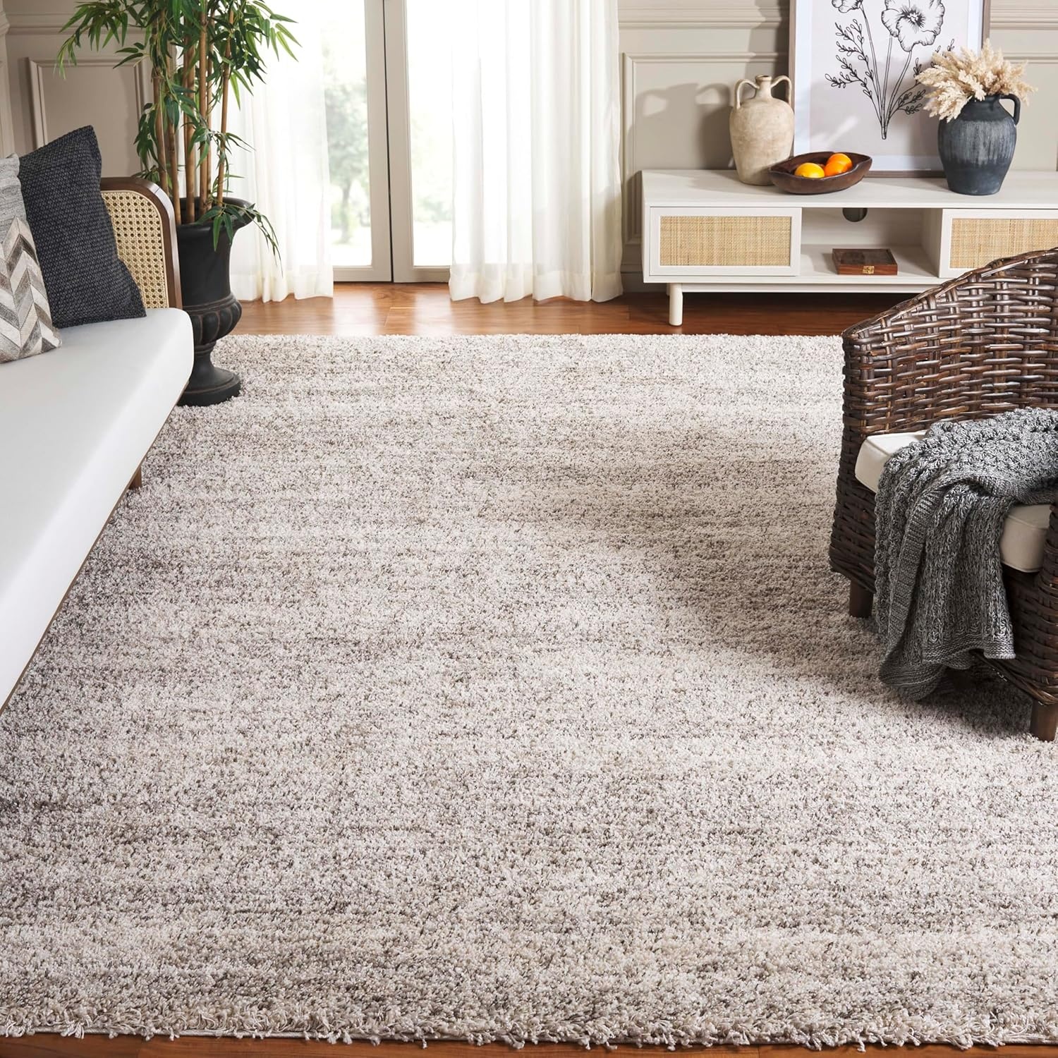 image:imageSAFAVIEH Hudson Shag Collection Area Rug 10 x 14 Ivory amp Grey Modern Abstract Design NonShedding amp Easy Care 2inch Thick Ideal for High Traffic Areas in Living Room Bedroom SGH295BIvoryGrey
