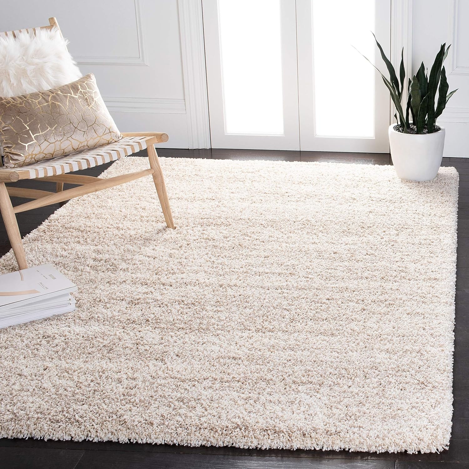 image:imageSAFAVIEH Hudson Shag Collection Area Rug 10 x 14 Ivory amp Grey Modern Abstract Design NonShedding amp Easy Care 2inch Thick Ideal for High Traffic Areas in Living Room Bedroom SGH295BIvoryBeige