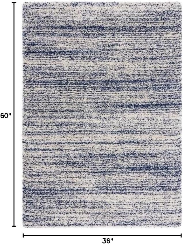 image:imageSAFAVIEH Hudson Shag Collection Area Rug 10 x 14 Ivory amp Grey Modern Abstract Design NonShedding amp Easy Care 2inch Thick Ideal for High Traffic Areas in Living Room Bedroom SGH295BIvoryNavy