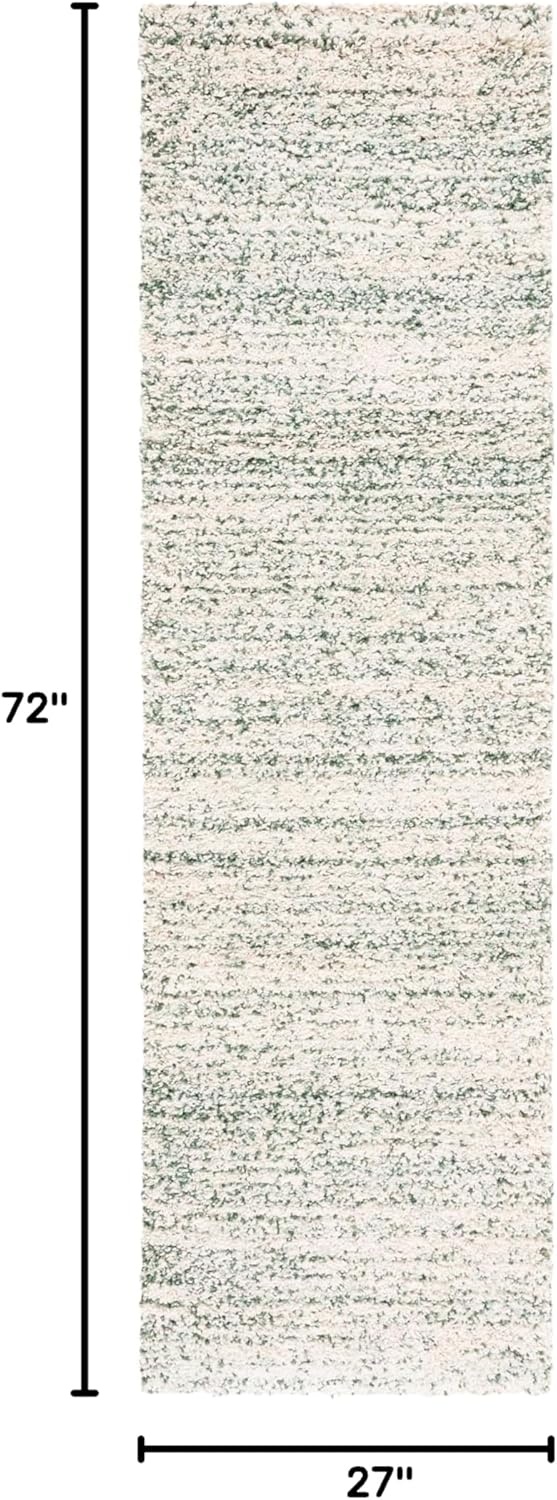 image:imageSAFAVIEH Hudson Shag Collection Area Rug 10 x 14 Ivory amp Grey Modern Abstract Design NonShedding amp Easy Care 2inch Thick Ideal for High Traffic Areas in Living Room Bedroom SGH295BIvoryGreen