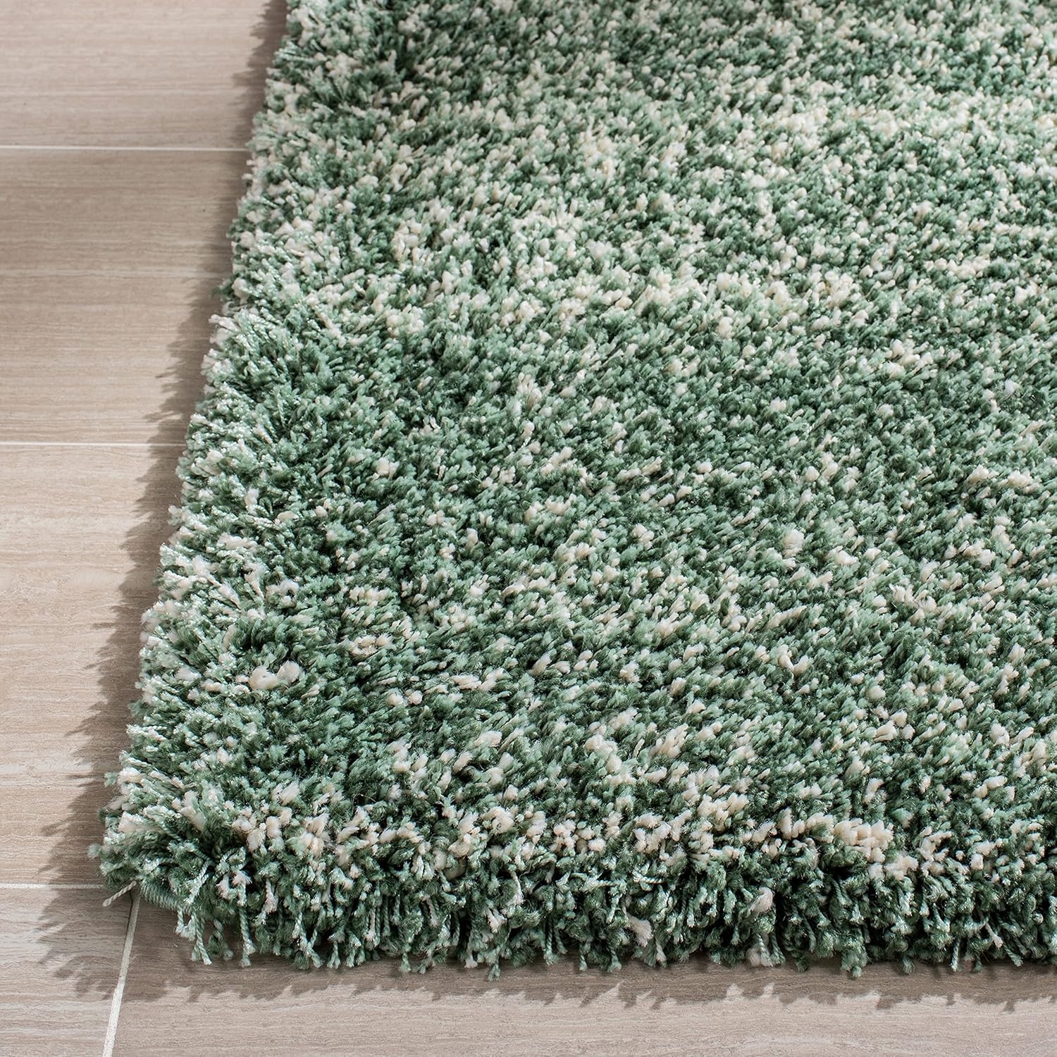 image:imageSAFAVIEH Hudson Shag Collection Area Rug 10 x 14 Ivory amp Grey Modern Abstract Design NonShedding amp Easy Care 2inch Thick Ideal for High Traffic Areas in Living Room Bedroom SGH295BGreenIvory