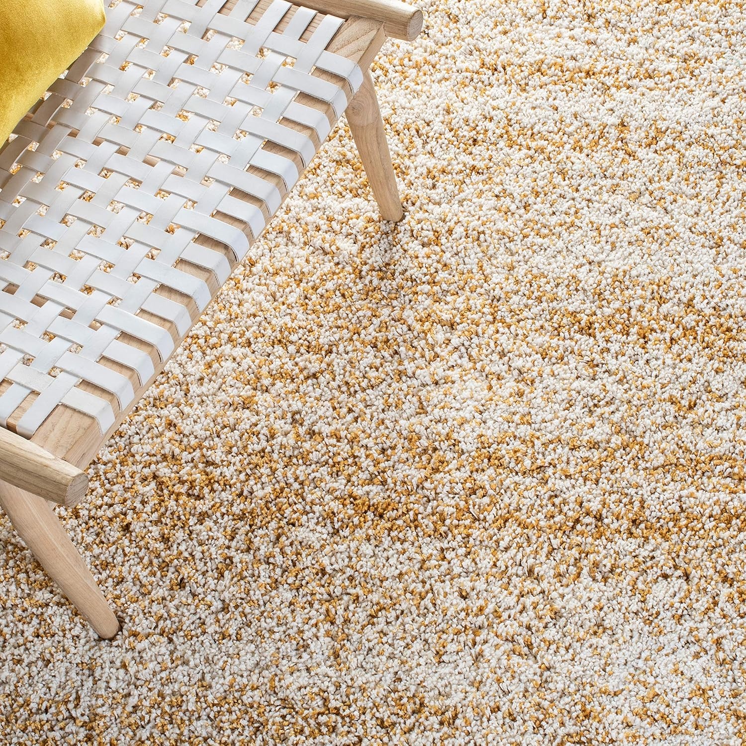 image:imageSAFAVIEH Hudson Shag Collection Area Rug 10 x 14 Ivory amp Grey Modern Abstract Design NonShedding amp Easy Care 2inch Thick Ideal for High Traffic Areas in Living Room Bedroom SGH295BIvoryGold
