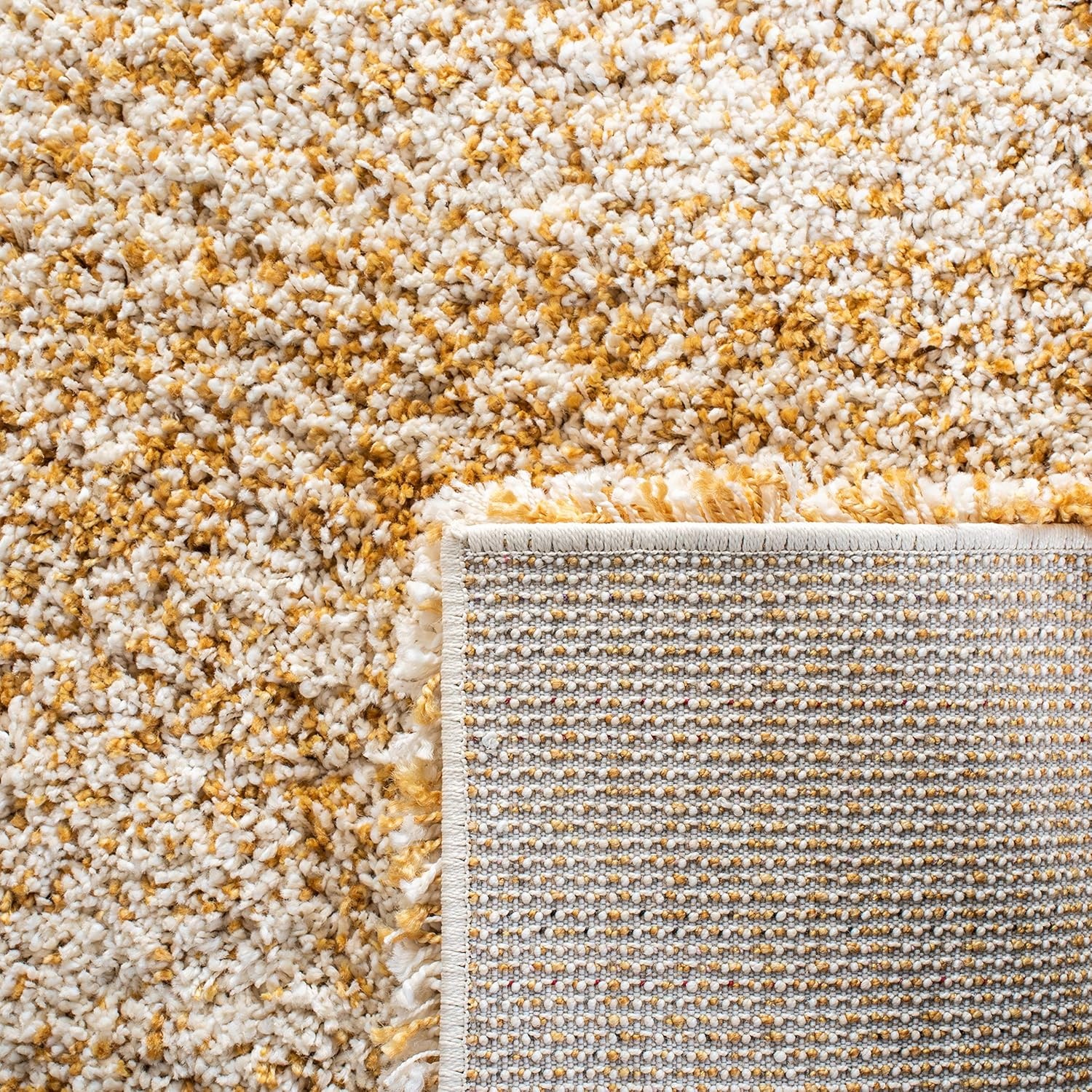 image:imageSAFAVIEH Hudson Shag Collection Area Rug 10 x 14 Ivory amp Grey Modern Abstract Design NonShedding amp Easy Care 2inch Thick Ideal for High Traffic Areas in Living Room Bedroom SGH295BIvoryGold