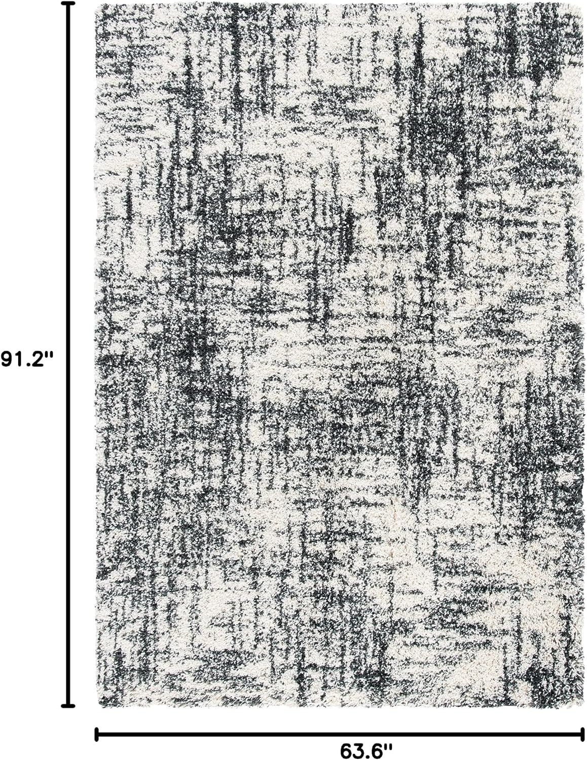 image:imageSAFAVIEH Hudson Shag Collection Area Rug 9 x 12 Ivory amp Dark Grey Modern Abstract Design NonShedding amp Easy Care 2inch Thick Ideal for High Traffic Areas in Living Room Bedroom SGH294AIvoryDark Grey