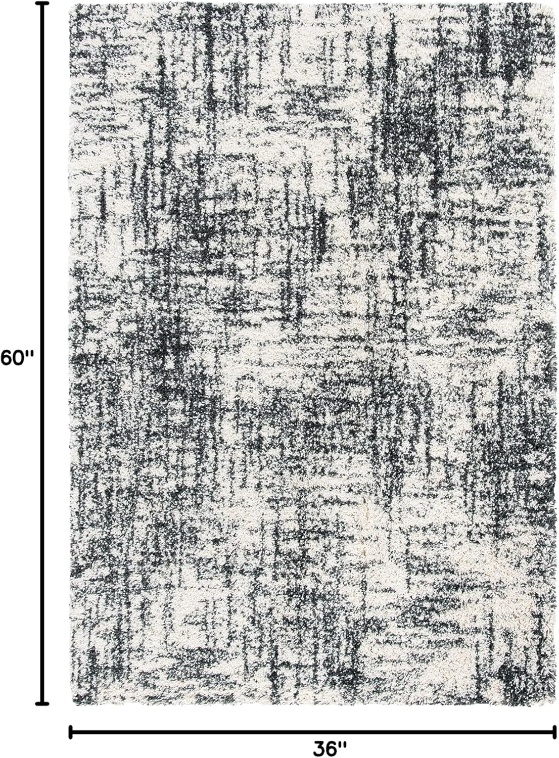image:imageSAFAVIEH Hudson Shag Collection Area Rug 9 x 12 Ivory amp Dark Grey Modern Abstract Design NonShedding amp Easy Care 2inch Thick Ideal for High Traffic Areas in Living Room Bedroom SGH294AIvoryDark Grey