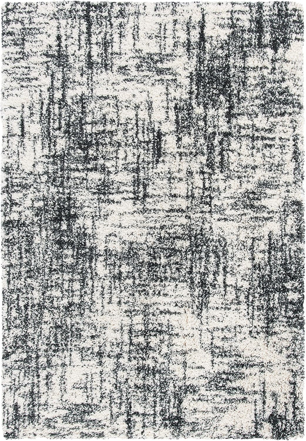 image:imageSAFAVIEH Hudson Shag Collection Area Rug 9 x 12 Ivory amp Dark Grey Modern Abstract Design NonShedding amp Easy Care 2inch Thick Ideal for High Traffic Areas in Living Room Bedroom SGH294AIvoryDark Grey
