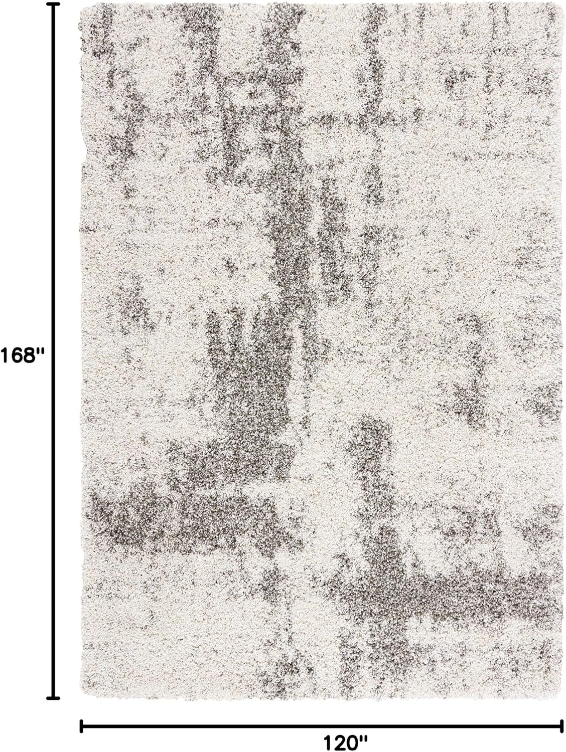 image:imageSAFAVIEH Hudson Shag Collection Area Rug 9 x 12 Ivory amp Grey Modern Abstract Design NonShedding amp Easy Care 2inch Thick Ideal for High Traffic Areas in Living Room Bedroom SGH205AIvoryGrey