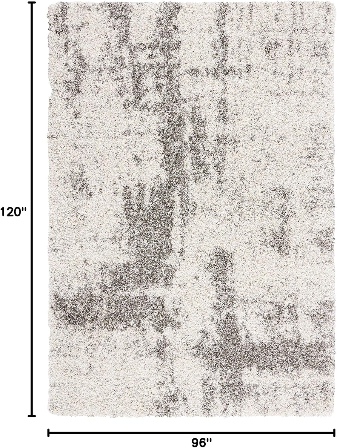 image:imageSAFAVIEH Hudson Shag Collection Area Rug 9 x 12 Ivory amp Grey Modern Abstract Design NonShedding amp Easy Care 2inch Thick Ideal for High Traffic Areas in Living Room Bedroom SGH205AIvoryGrey