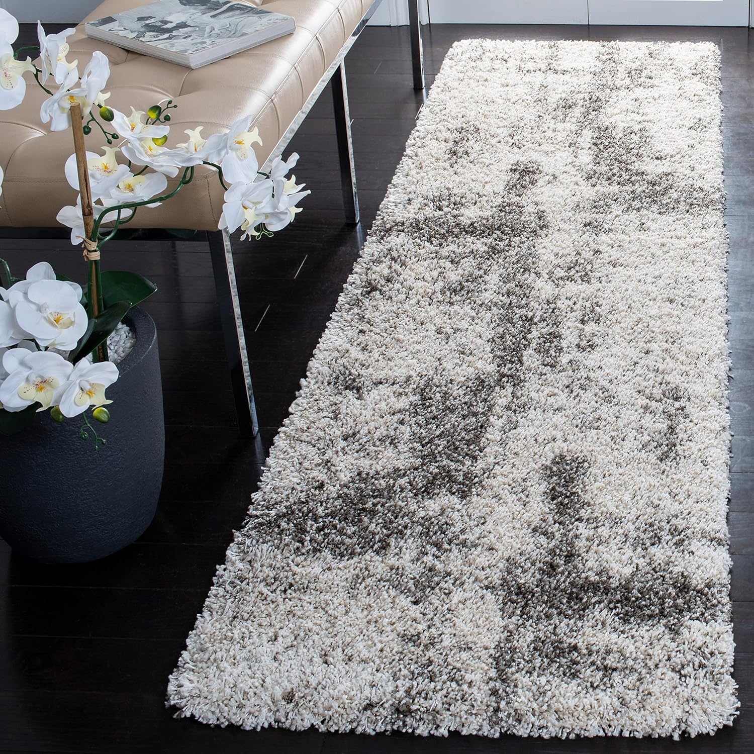 image:imageSAFAVIEH Hudson Shag Collection Area Rug 9 x 12 Ivory amp Grey Modern Abstract Design NonShedding amp Easy Care 2inch Thick Ideal for High Traffic Areas in Living Room Bedroom SGH205AIvoryGrey