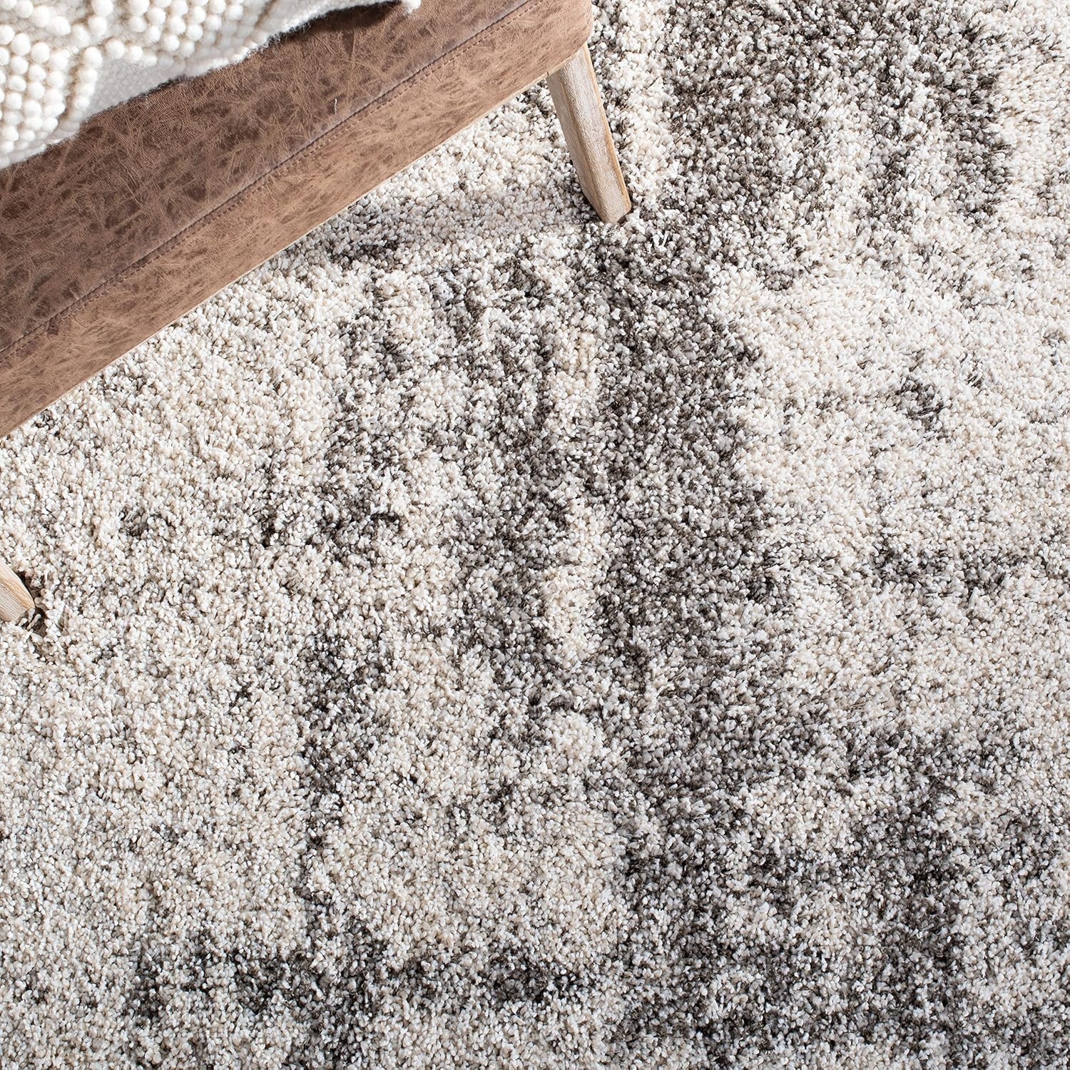 image:imageSAFAVIEH Hudson Shag Collection Area Rug 9 x 12 Ivory amp Grey Modern Abstract Design NonShedding amp Easy Care 2inch Thick Ideal for High Traffic Areas in Living Room Bedroom SGH205AIvoryGrey