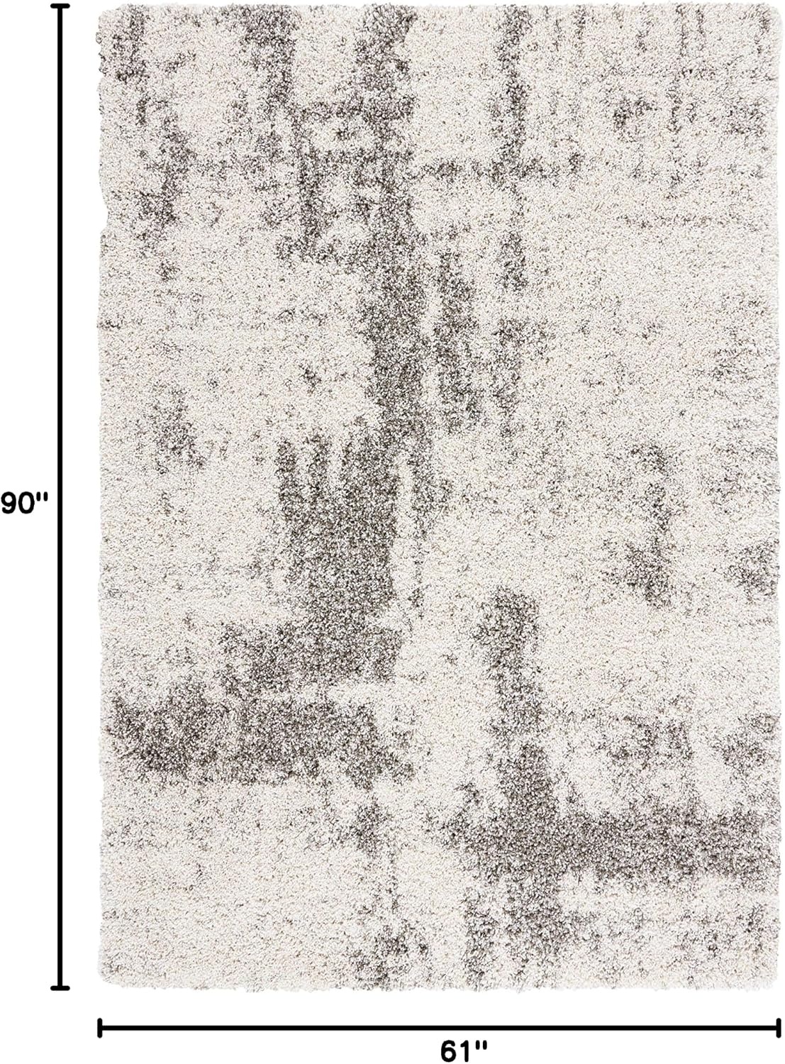 image:imageSAFAVIEH Hudson Shag Collection Area Rug 9 x 12 Ivory amp Grey Modern Abstract Design NonShedding amp Easy Care 2inch Thick Ideal for High Traffic Areas in Living Room Bedroom SGH205AIvoryGrey