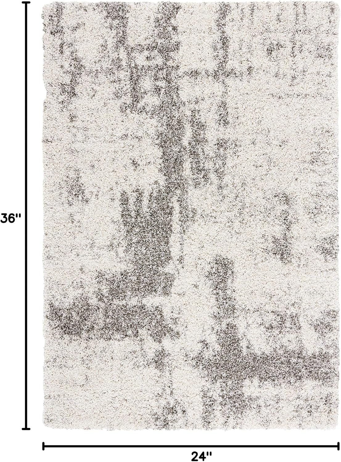 image:imageSAFAVIEH Hudson Shag Collection Area Rug 9 x 12 Ivory amp Grey Modern Abstract Design NonShedding amp Easy Care 2inch Thick Ideal for High Traffic Areas in Living Room Bedroom SGH205AIvoryGrey