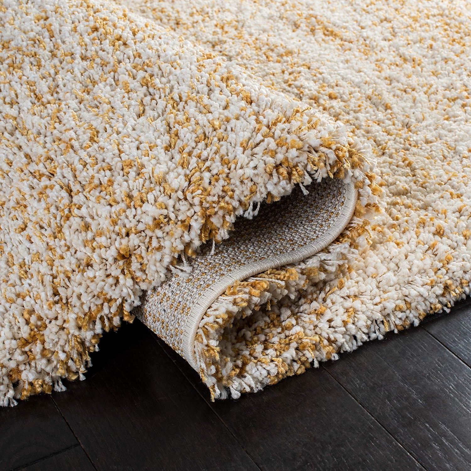 image:imageSAFAVIEH Hudson Shag Collection Area Rug 9 x 12 IvoryGold Geometric Design Plush 19 Inch Thick Ideal for High Traffic Areas in Living Room Bedroom Dining SGH295G