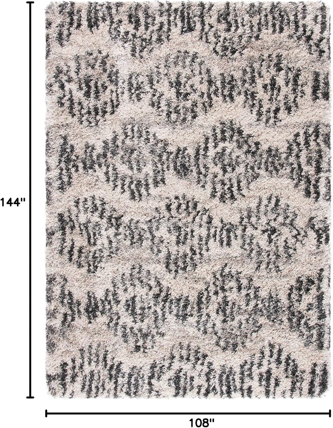 image:imageSAFAVIEH Iceland Shag Collection Area Rug 9 x 12 Cream amp Grey Modern Design NonShedding amp Easy Care 26inch Thick Ideal for High Traffic Areas in Living Room Bedroom ISG518ACreamGrey
