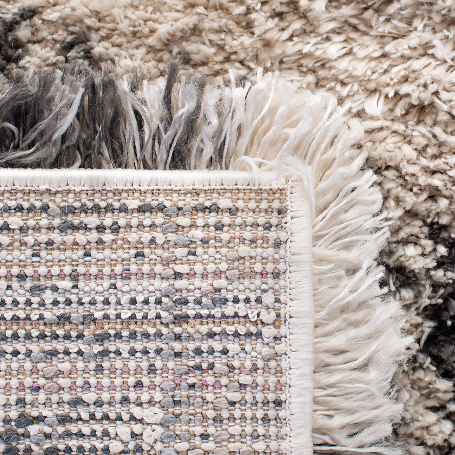 image:imageSAFAVIEH Iceland Shag Collection Area Rug 9 x 12 Cream amp Grey Modern Design NonShedding amp Easy Care 26inch Thick Ideal for High Traffic Areas in Living Room Bedroom ISG518ACreamGrey