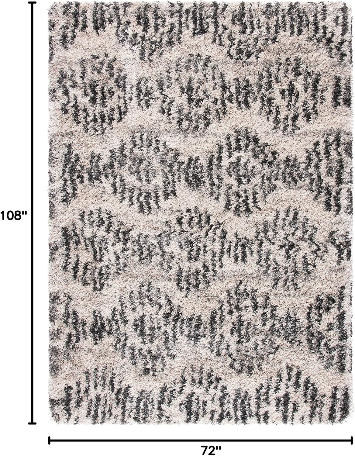 image:imageSAFAVIEH Iceland Shag Collection Area Rug 9 x 12 Cream amp Grey Modern Design NonShedding amp Easy Care 26inch Thick Ideal for High Traffic Areas in Living Room Bedroom ISG518ACreamGrey