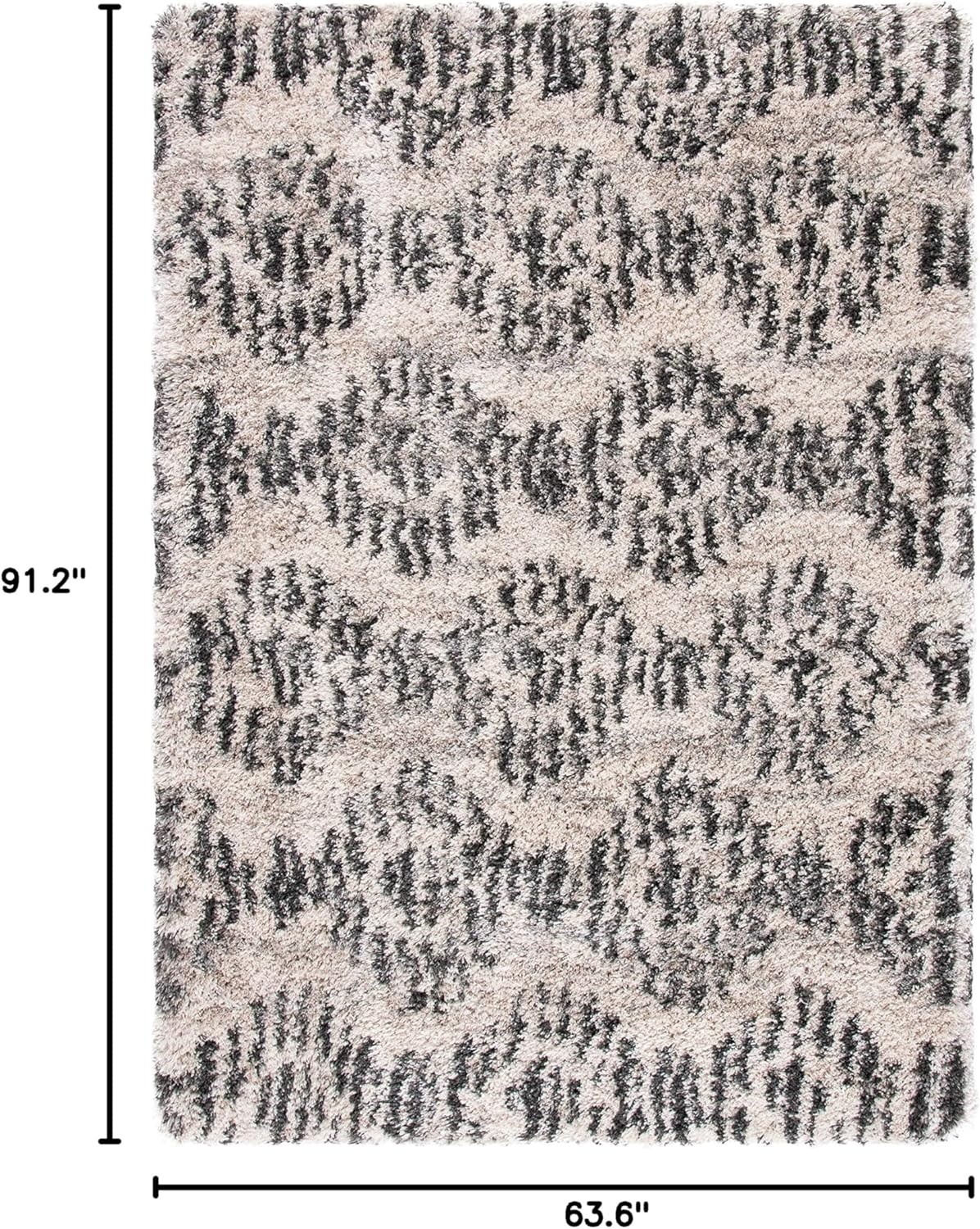 image:imageSAFAVIEH Iceland Shag Collection Area Rug 9 x 12 Cream amp Grey Modern Design NonShedding amp Easy Care 26inch Thick Ideal for High Traffic Areas in Living Room Bedroom ISG518ACreamGrey