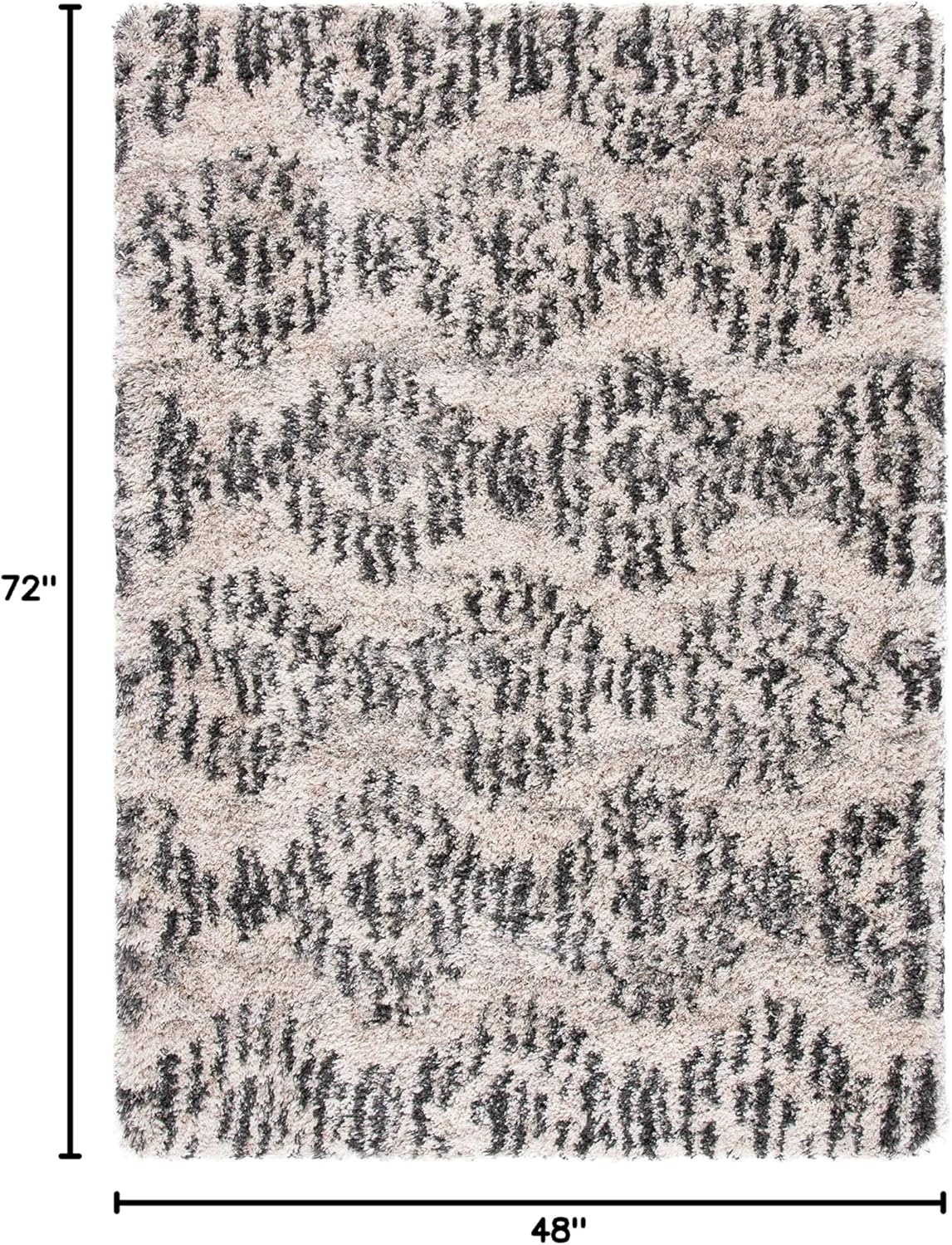 image:imageSAFAVIEH Iceland Shag Collection Area Rug 9 x 12 Cream amp Grey Modern Design NonShedding amp Easy Care 26inch Thick Ideal for High Traffic Areas in Living Room Bedroom ISG518ACreamGrey