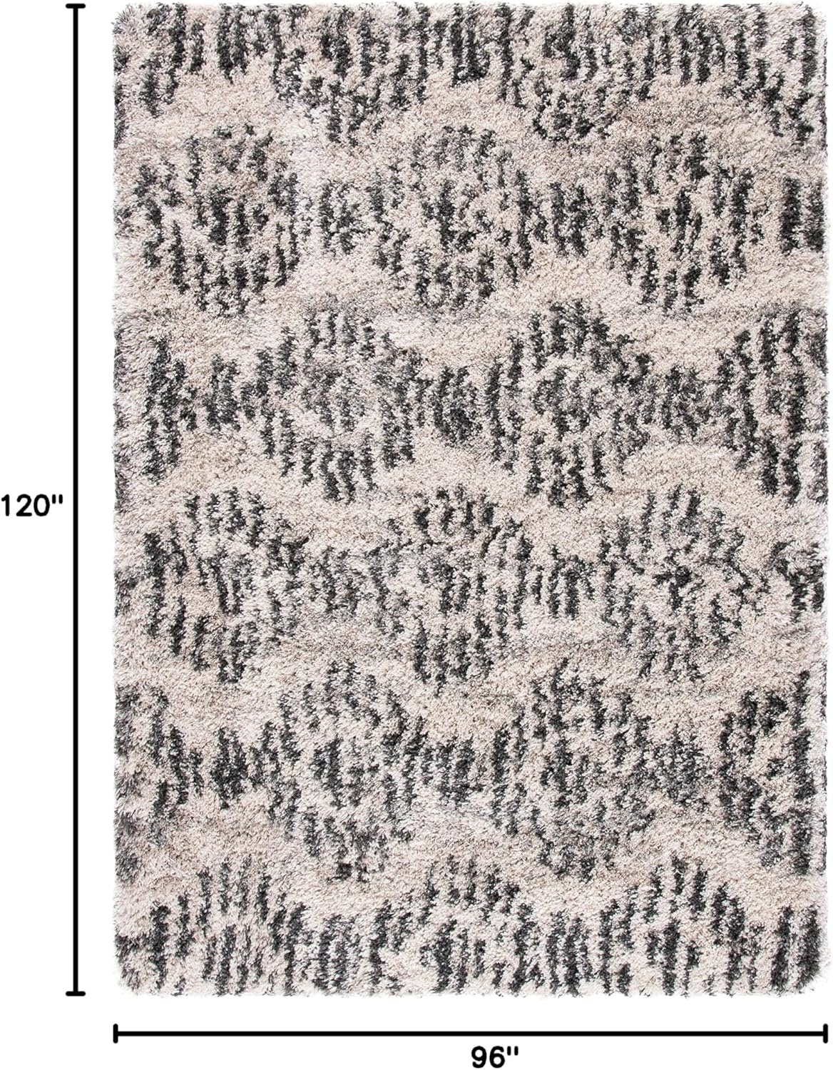 image:imageSAFAVIEH Iceland Shag Collection Area Rug 9 x 12 Cream amp Grey Modern Design NonShedding amp Easy Care 26inch Thick Ideal for High Traffic Areas in Living Room Bedroom ISG518ACreamGrey