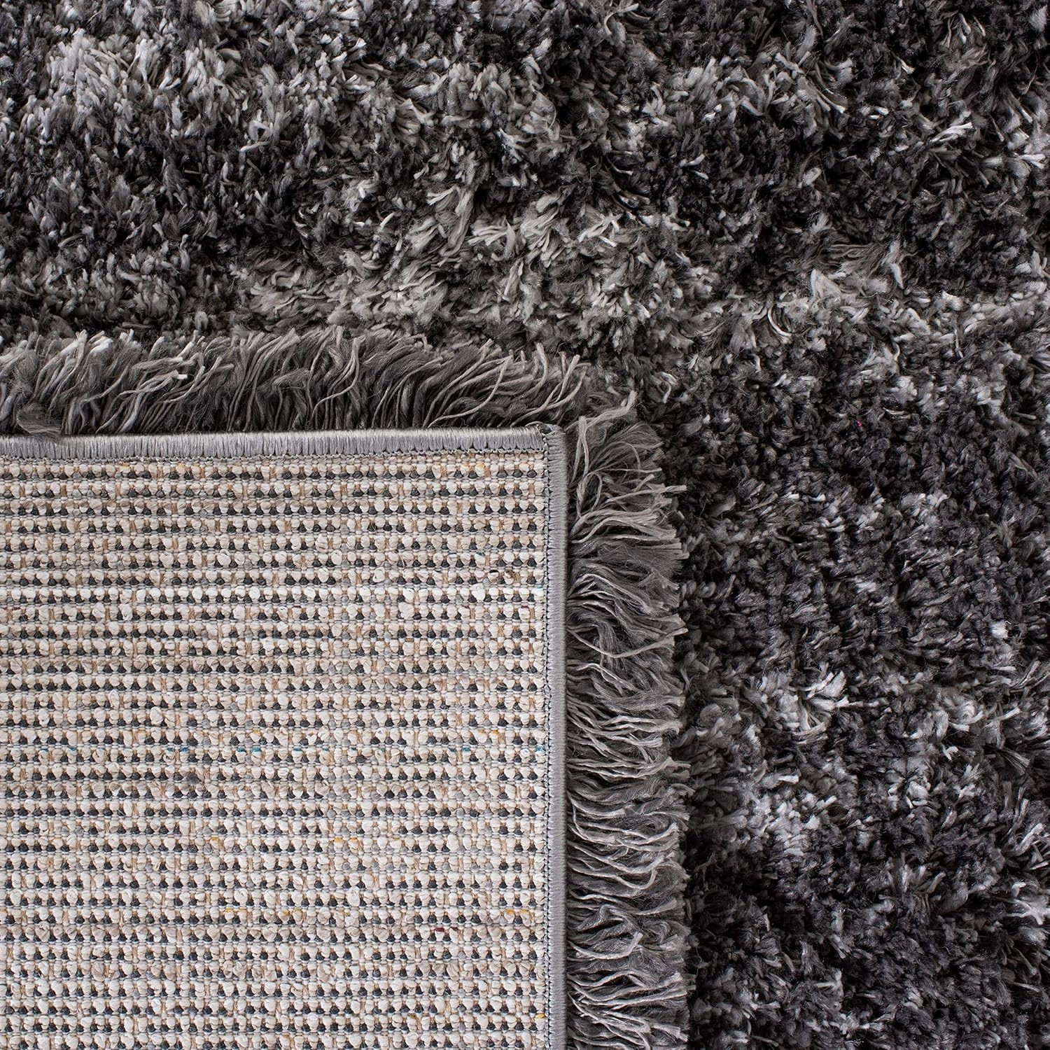 image:imageSAFAVIEH Iceland Shag Collection Area Rug 9 x 12 Dark Grey amp Ivory Modern Design NonShedding amp Easy Care 26inch Thick Ideal for High Traffic Areas in Living Room Bedroom ISG511HDark GreyIvory
