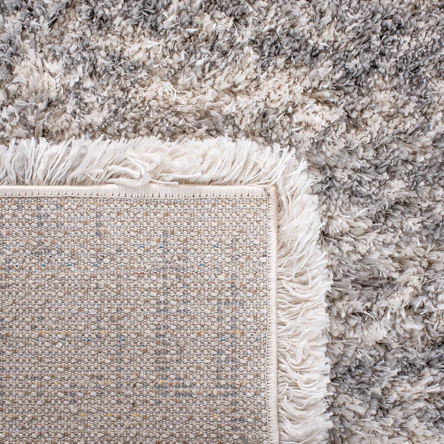 image:imageSAFAVIEH Iceland Shag Collection Area Rug 9 x 12 Dark Grey amp Ivory Modern Design NonShedding amp Easy Care 26inch Thick Ideal for High Traffic Areas in Living Room Bedroom ISG511HIvoryGrey