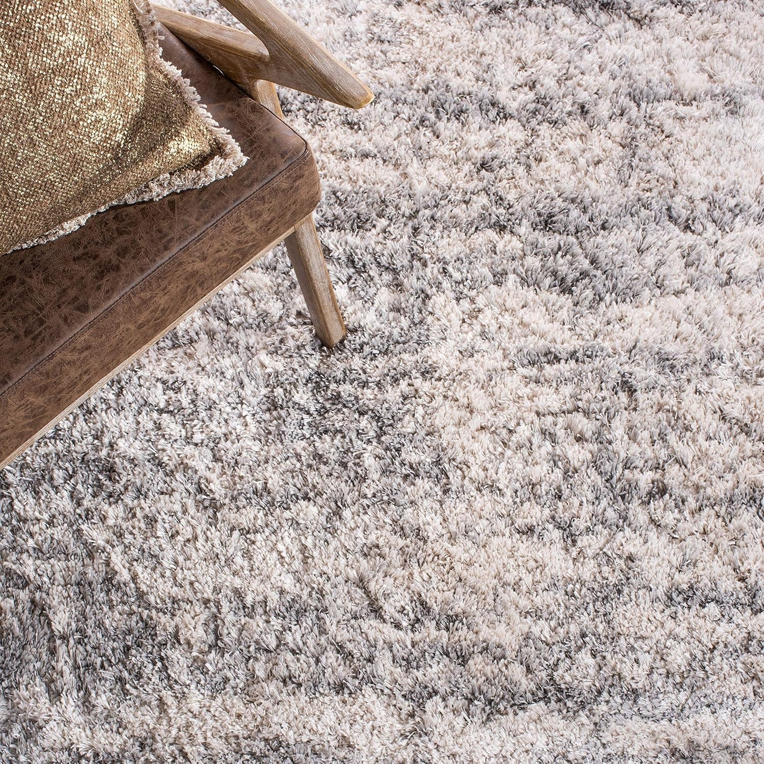 image:imageSAFAVIEH Iceland Shag Collection Area Rug 9 x 12 Dark Grey amp Ivory Modern Design NonShedding amp Easy Care 26inch Thick Ideal for High Traffic Areas in Living Room Bedroom ISG511HIvoryGrey