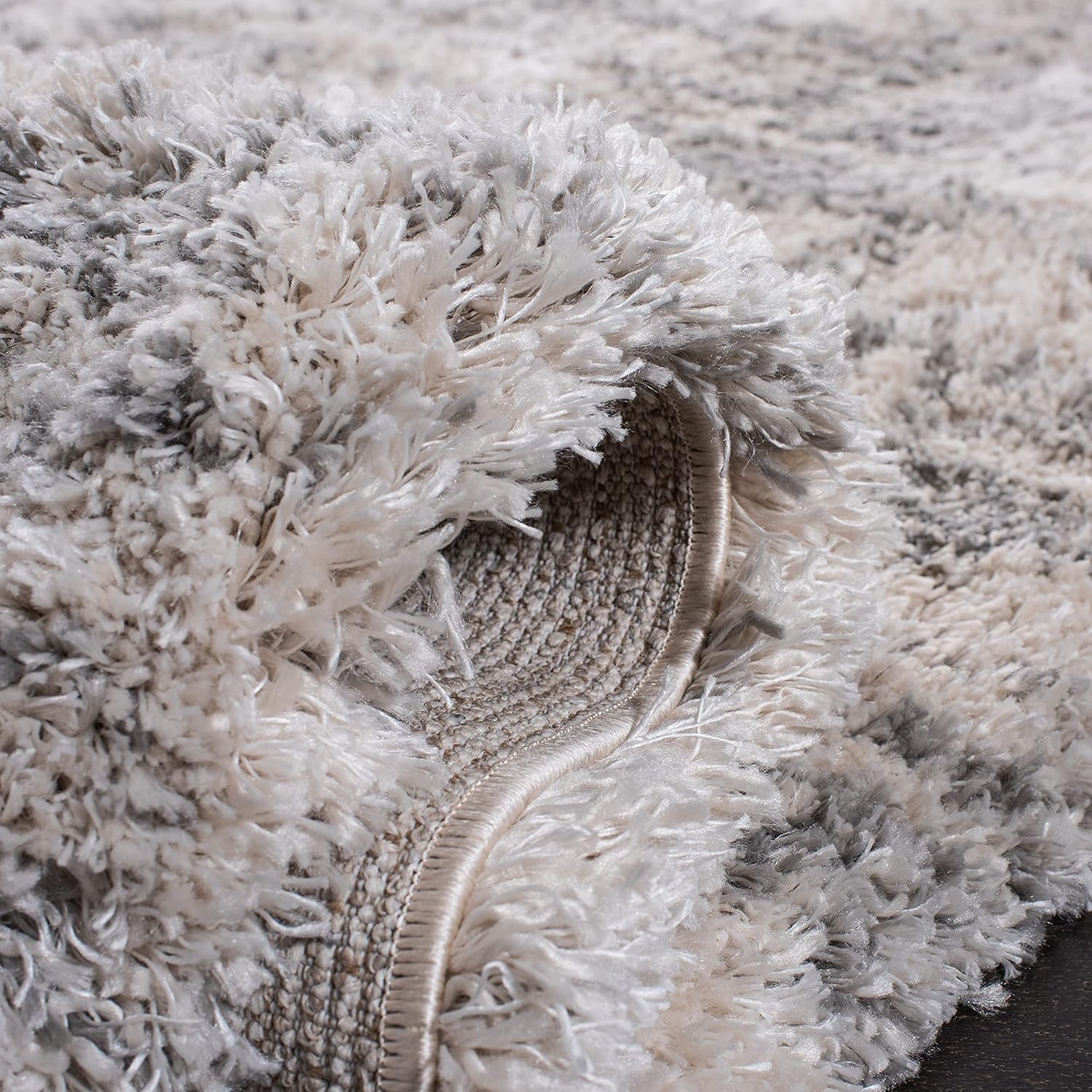 image:imageSAFAVIEH Iceland Shag Collection Area Rug 9 x 12 Dark Grey amp Ivory Modern Design NonShedding amp Easy Care 26inch Thick Ideal for High Traffic Areas in Living Room Bedroom ISG511HIvoryGrey