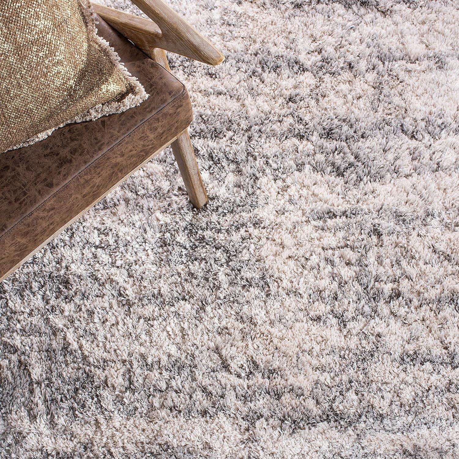 image:imageSAFAVIEH Iceland Shag Collection Area Rug 9 x 12 Dark Grey amp Ivory Modern Design NonShedding amp Easy Care 26inch Thick Ideal for High Traffic Areas in Living Room Bedroom ISG511HIvoryGrey