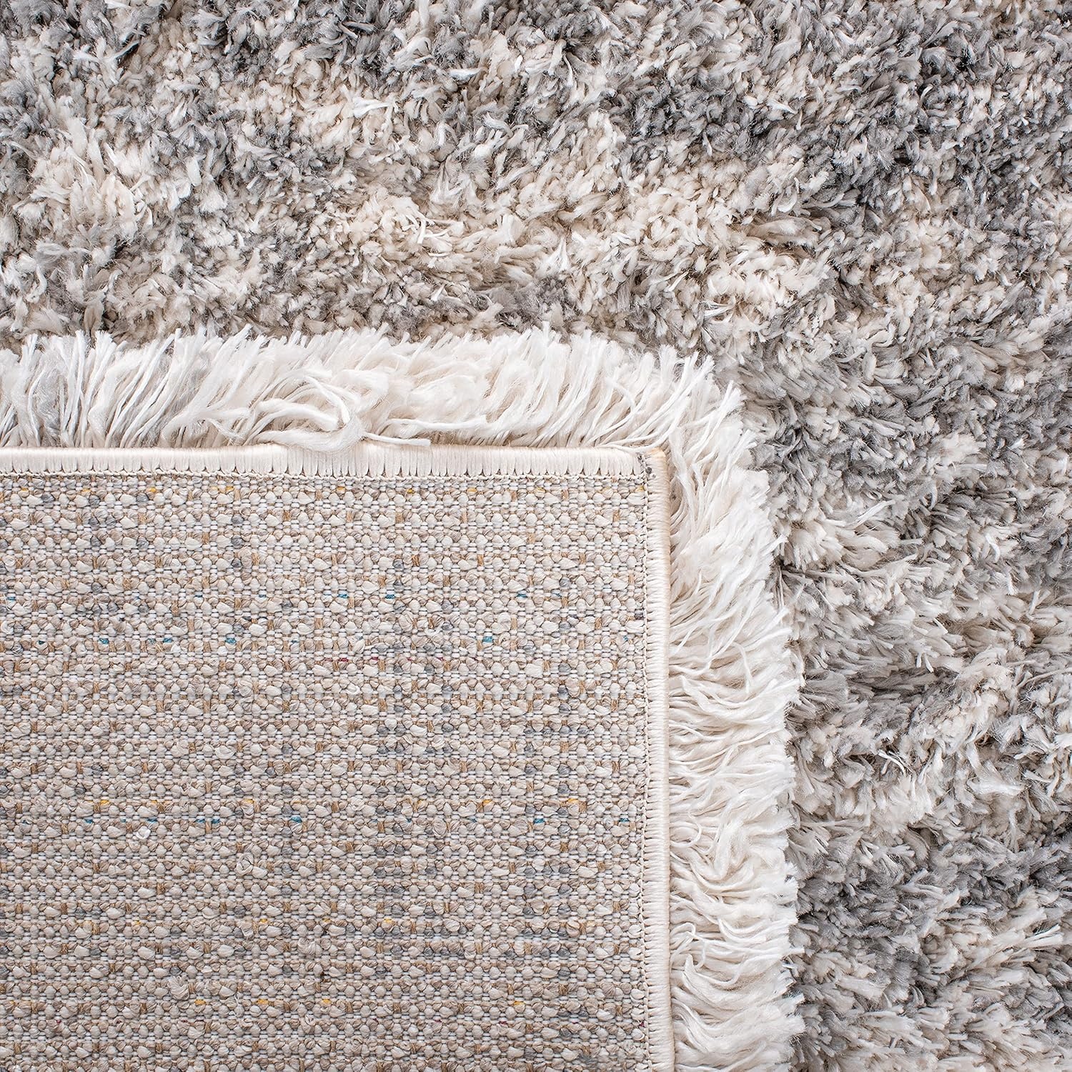 image:imageSAFAVIEH Iceland Shag Collection Area Rug 9 x 12 Dark Grey amp Ivory Modern Design NonShedding amp Easy Care 26inch Thick Ideal for High Traffic Areas in Living Room Bedroom ISG511HIvoryGrey