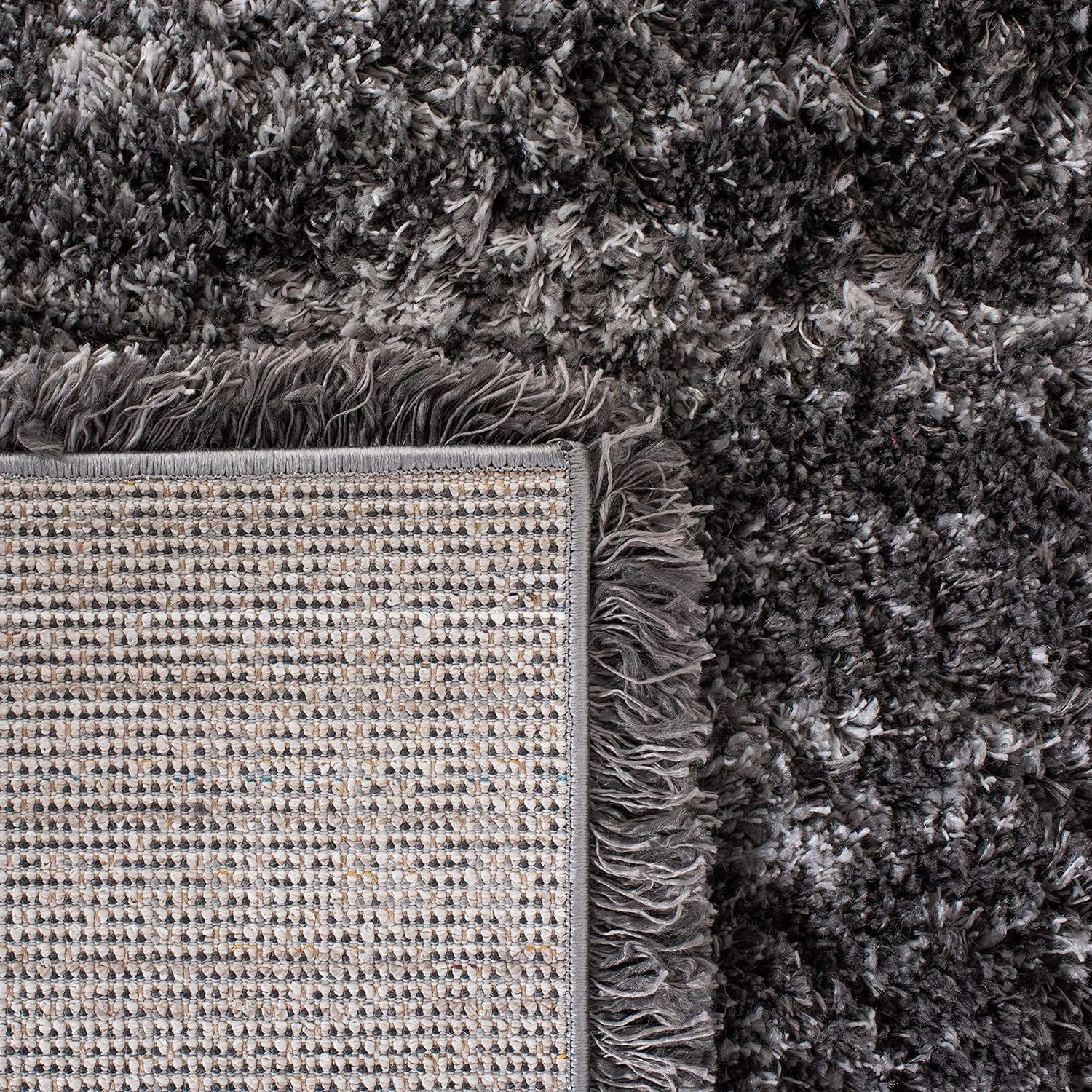image:imageSAFAVIEH Iceland Shag Collection Area Rug 9 x 12 Dark Grey amp Ivory Modern Design NonShedding amp Easy Care 26inch Thick Ideal for High Traffic Areas in Living Room Bedroom ISG511HDark GreyIvory
