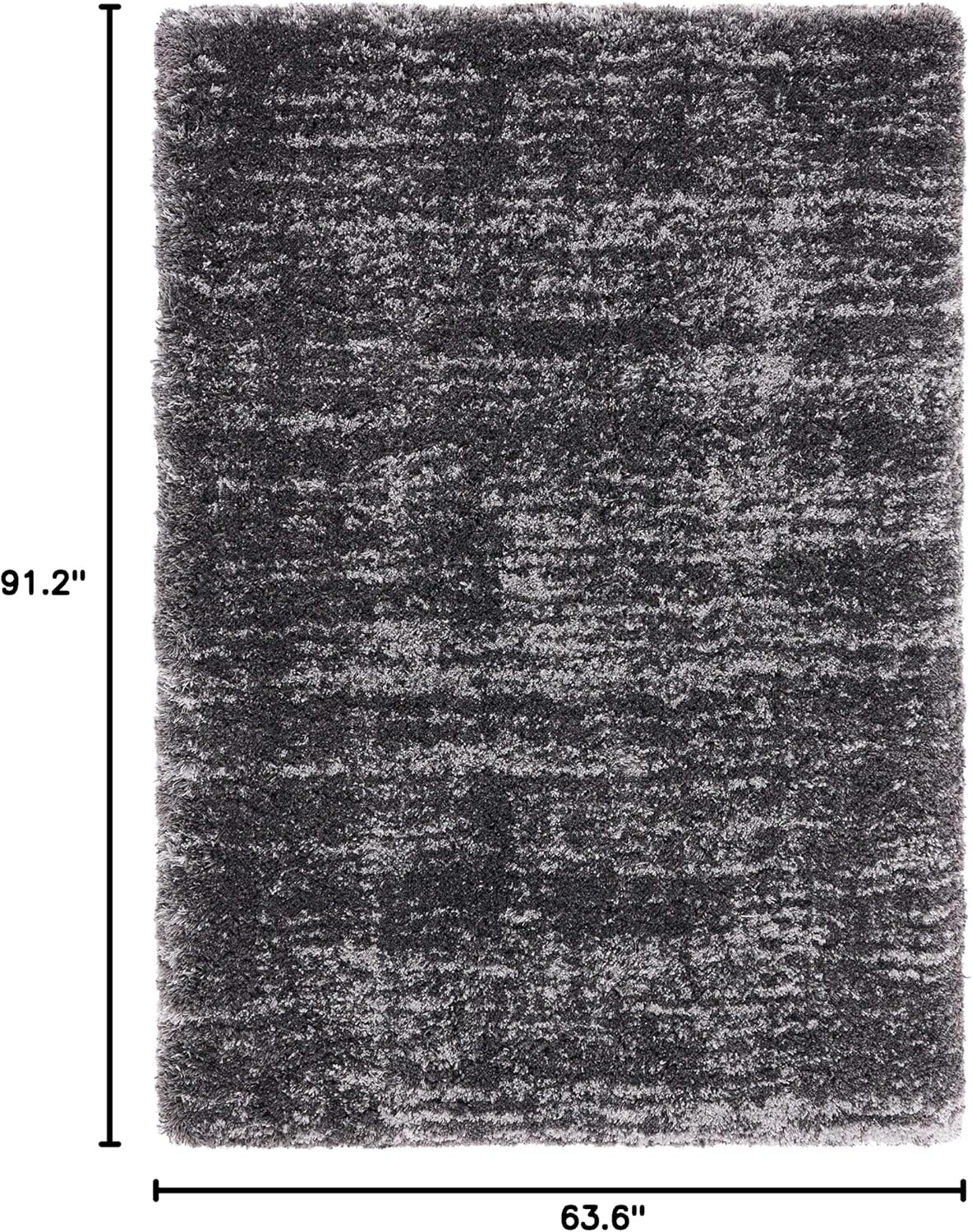 image:imageSAFAVIEH Iceland Shag Collection Area Rug 9 x 12 Dark Grey amp Ivory Modern Design NonShedding amp Easy Care 26inch Thick Ideal for High Traffic Areas in Living Room Bedroom ISG511HDark GreyIvory