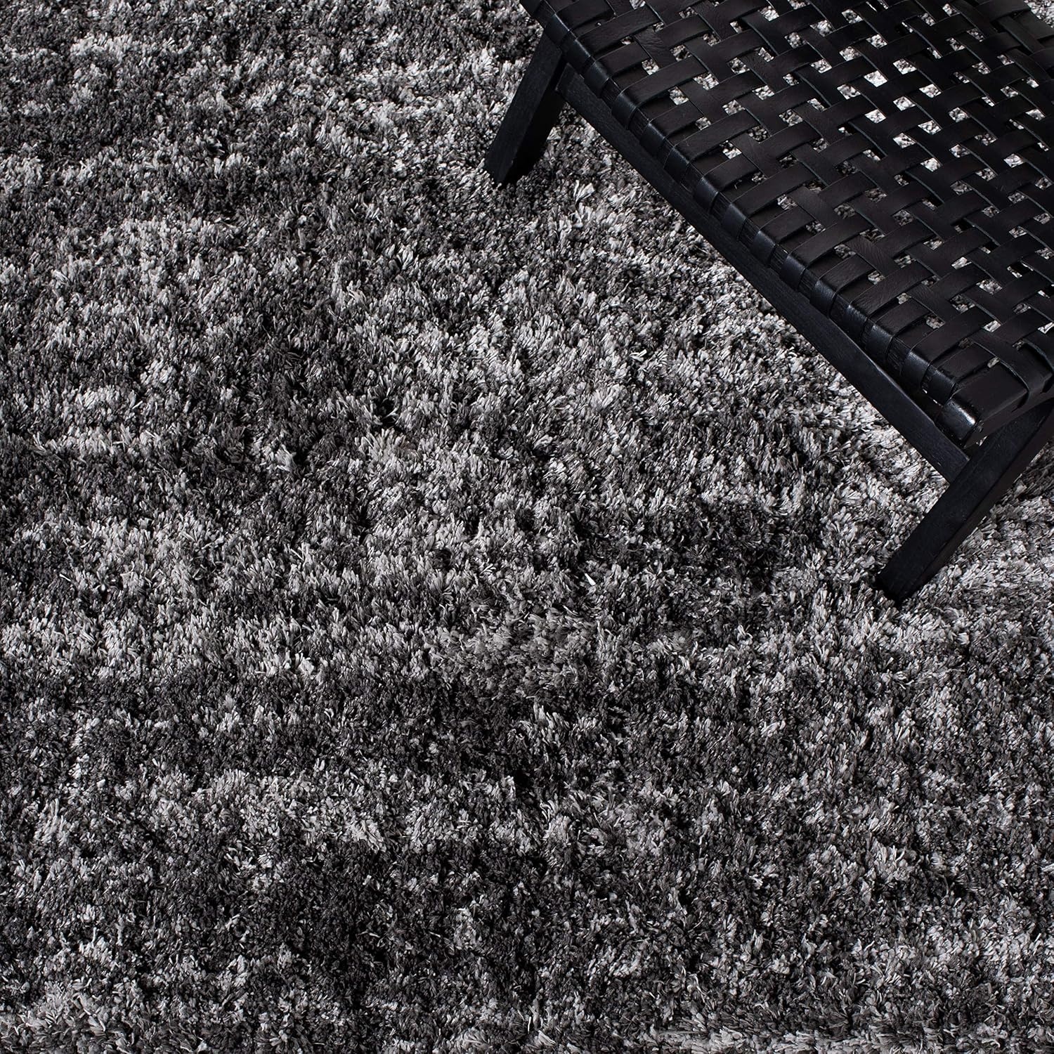 image:imageSAFAVIEH Iceland Shag Collection Area Rug 9 x 12 Dark Grey amp Ivory Modern Design NonShedding amp Easy Care 26inch Thick Ideal for High Traffic Areas in Living Room Bedroom ISG511HDark GreyIvory