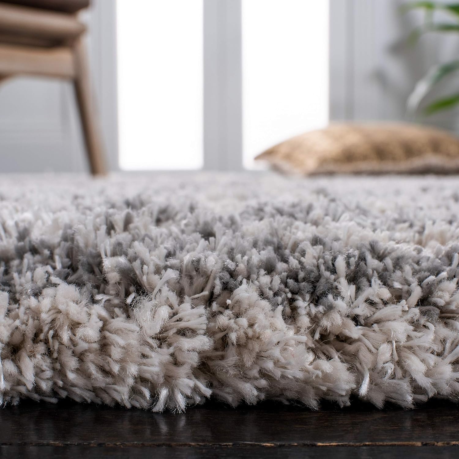image:imageSAFAVIEH Iceland Shag Collection Area Rug 9 x 12 Dark Grey amp Ivory Modern Design NonShedding amp Easy Care 26inch Thick Ideal for High Traffic Areas in Living Room Bedroom ISG511HIvoryGrey