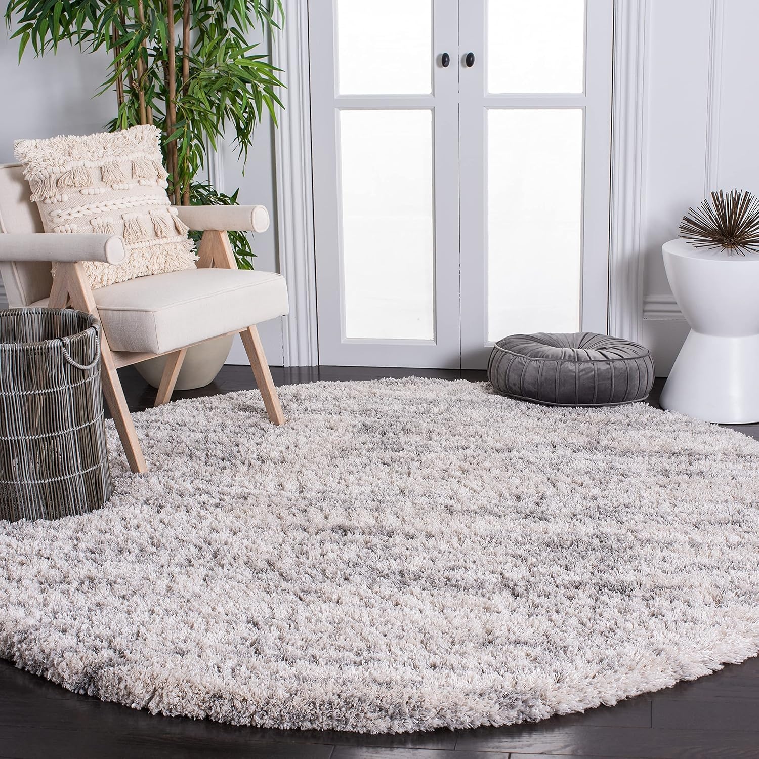 image:imageSAFAVIEH Iceland Shag Collection Area Rug 9 x 12 Dark Grey amp Ivory Modern Design NonShedding amp Easy Care 26inch Thick Ideal for High Traffic Areas in Living Room Bedroom ISG511HIvoryGrey