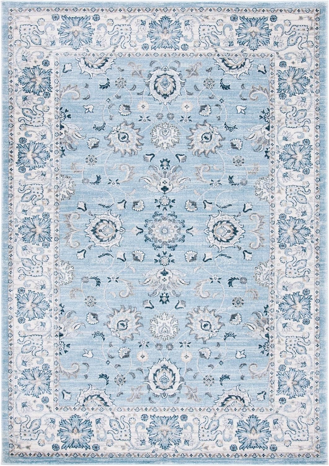 image:imageSAFAVIEH Isabella Collection Area Rug 9 x 12 Light Blue amp Cream Oriental Design NonShedding amp Easy Care Ideal for High Traffic Areas in Living Room Bedroom ISA940MLight BlueCream