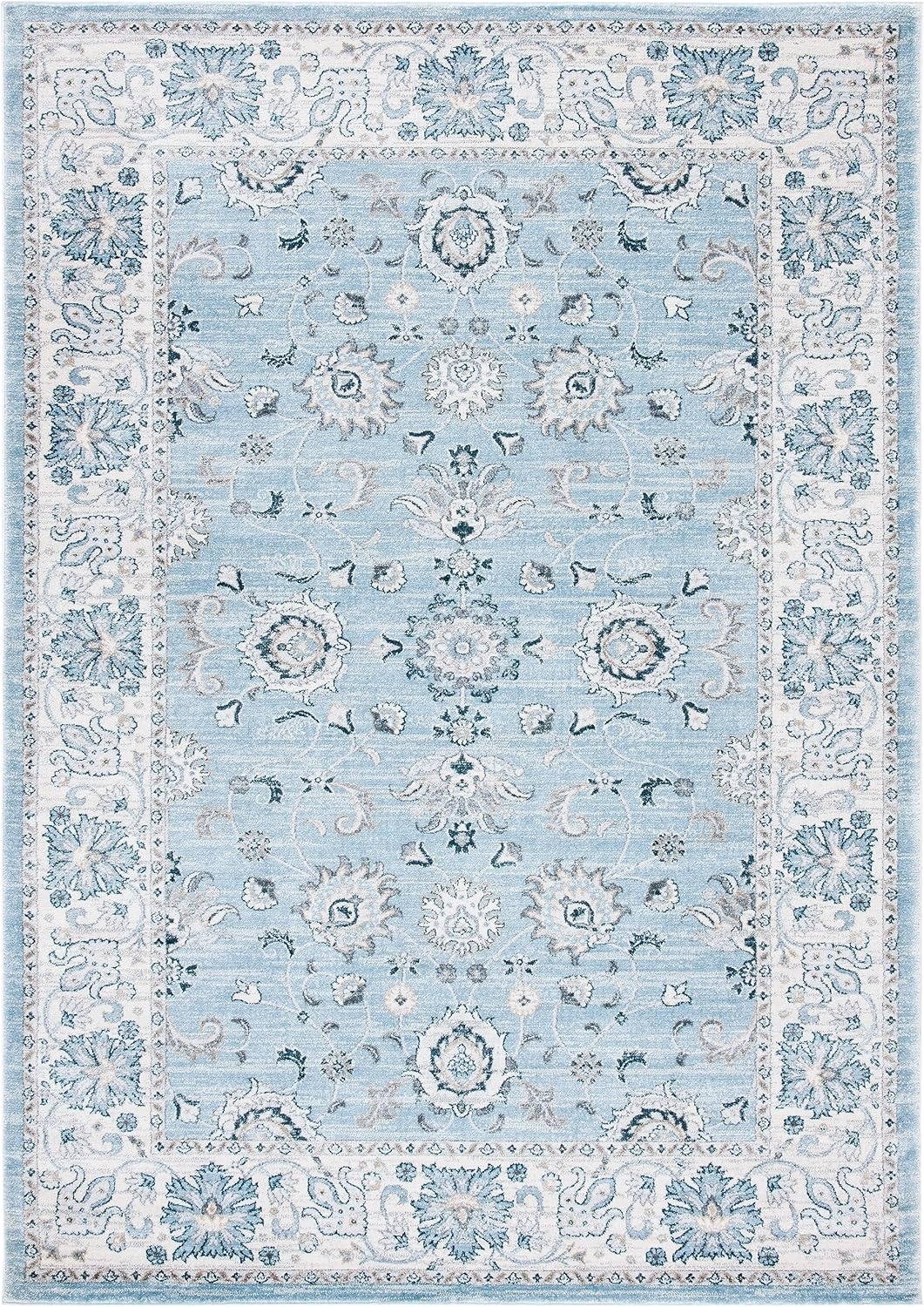 image:imageSAFAVIEH Isabella Collection Area Rug 9 x 12 Light Blue amp Cream Oriental Design NonShedding amp Easy Care Ideal for High Traffic Areas in Living Room Bedroom ISA940MLight BlueCream