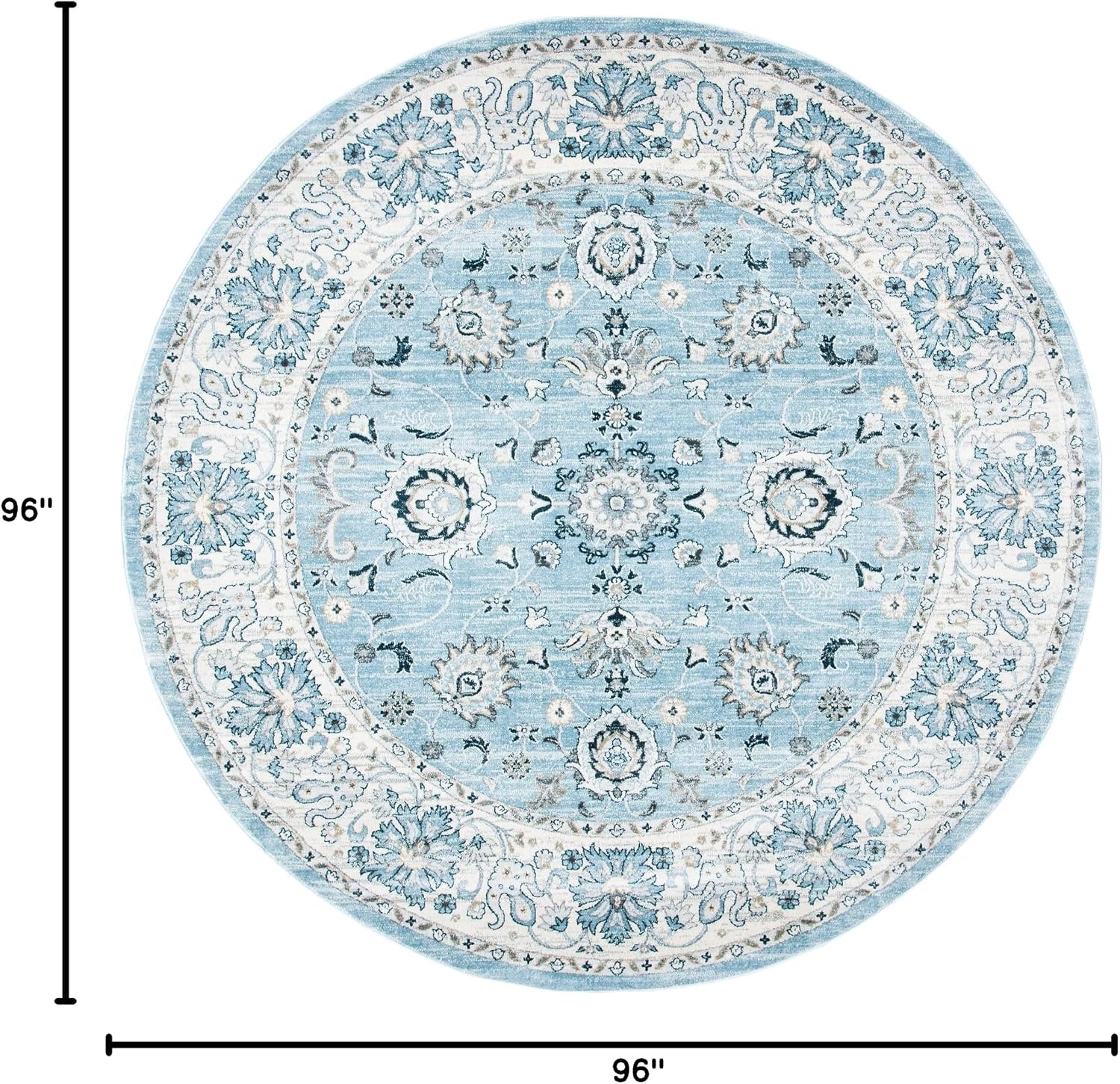 image:imageSAFAVIEH Isabella Collection Area Rug 9 x 12 Light Blue amp Cream Oriental Design NonShedding amp Easy Care Ideal for High Traffic Areas in Living Room Bedroom ISA940MLight BlueCream