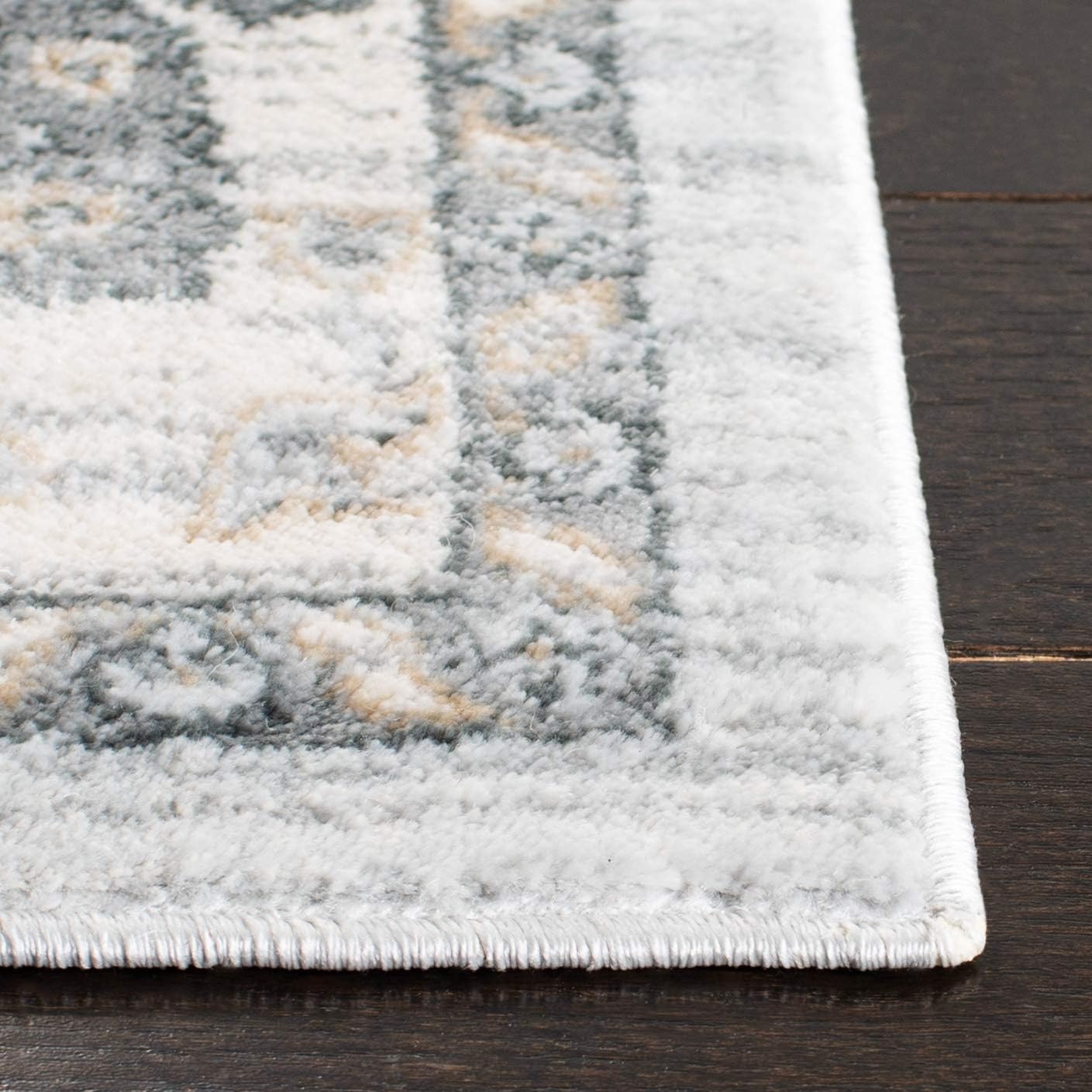 image:imageSAFAVIEH Isabella Collection Area Rug 9 x 12 Light Blue amp Cream Oriental Design NonShedding amp Easy Care Ideal for High Traffic Areas in Living Room Bedroom ISA940MLight GreyCream