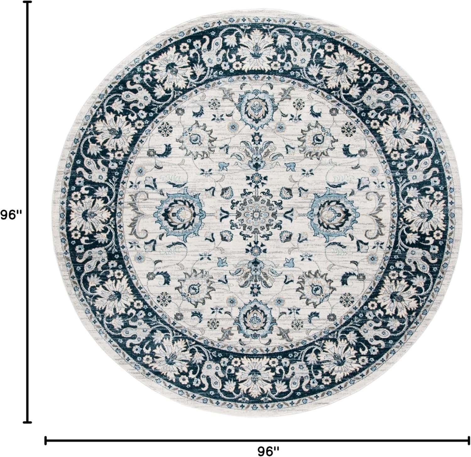image:imageSAFAVIEH Isabella Collection Area Rug 9 x 12 Light Blue amp Cream Oriental Design NonShedding amp Easy Care Ideal for High Traffic Areas in Living Room Bedroom ISA940MCreamNavy