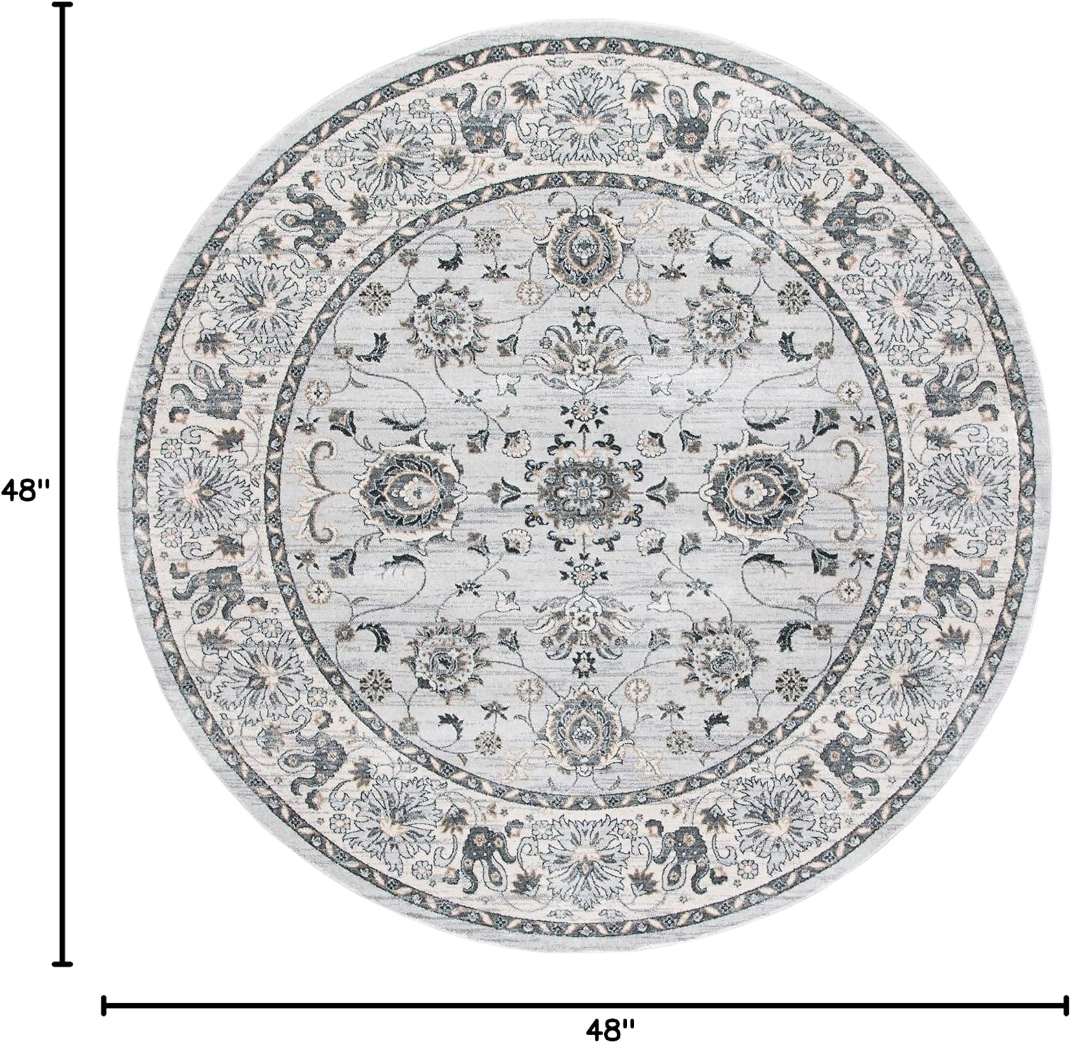 image:imageSAFAVIEH Isabella Collection Area Rug 9 x 12 Light Blue amp Cream Oriental Design NonShedding amp Easy Care Ideal for High Traffic Areas in Living Room Bedroom ISA940MLight GreyCream