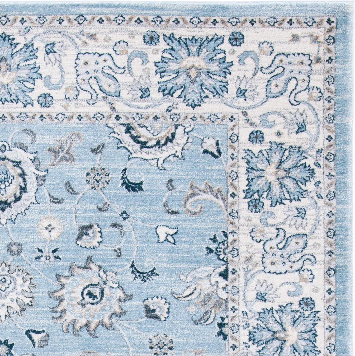 image:imageSAFAVIEH Isabella Collection Area Rug 9 x 12 Light Blue amp Cream Oriental Design NonShedding amp Easy Care Ideal for High Traffic Areas in Living Room Bedroom ISA940MLight BlueCream